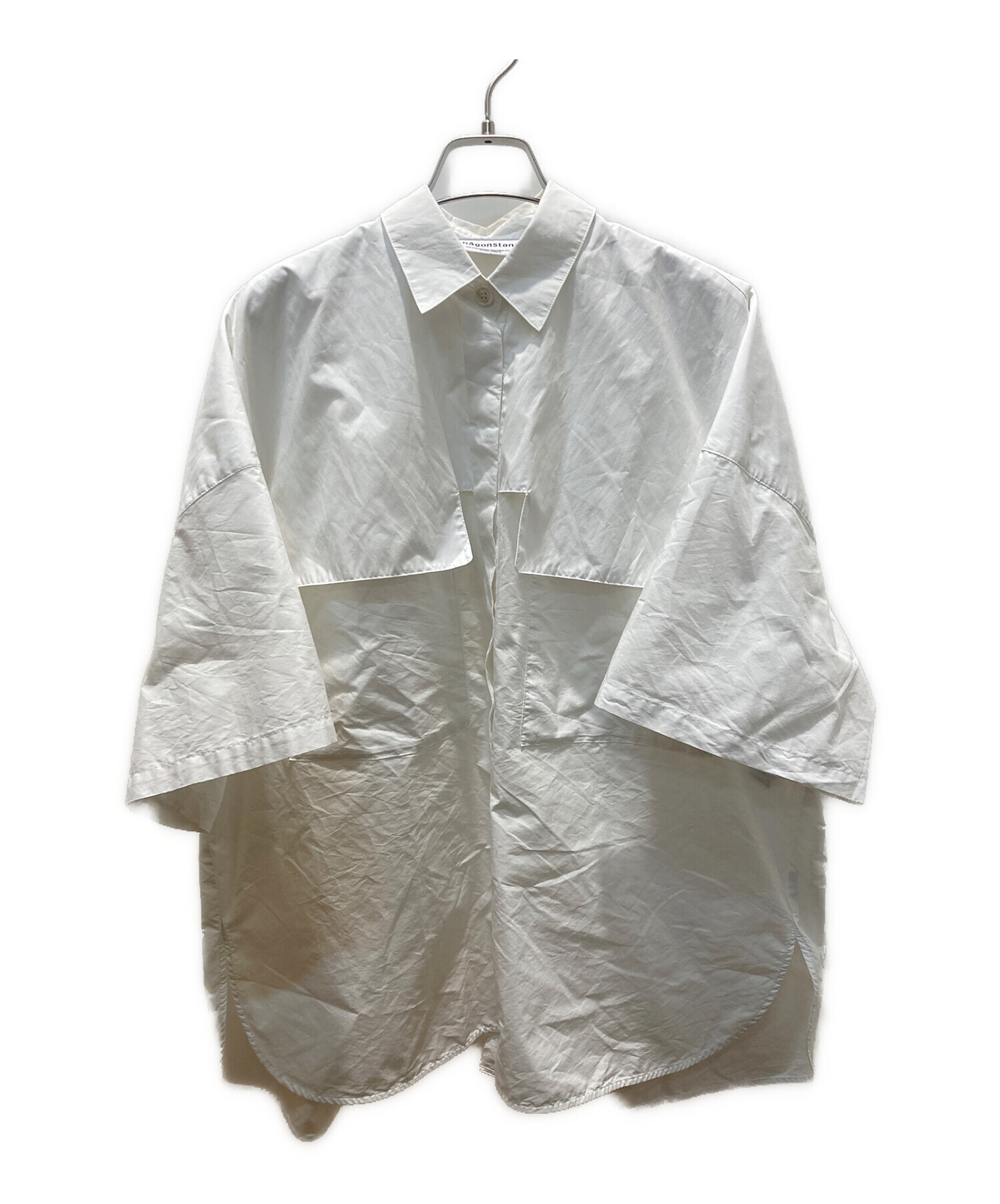nagonstans (ナゴンスタンス) Ecoタイプライター ポケット5分袖shirt ホワイト サイズ:M