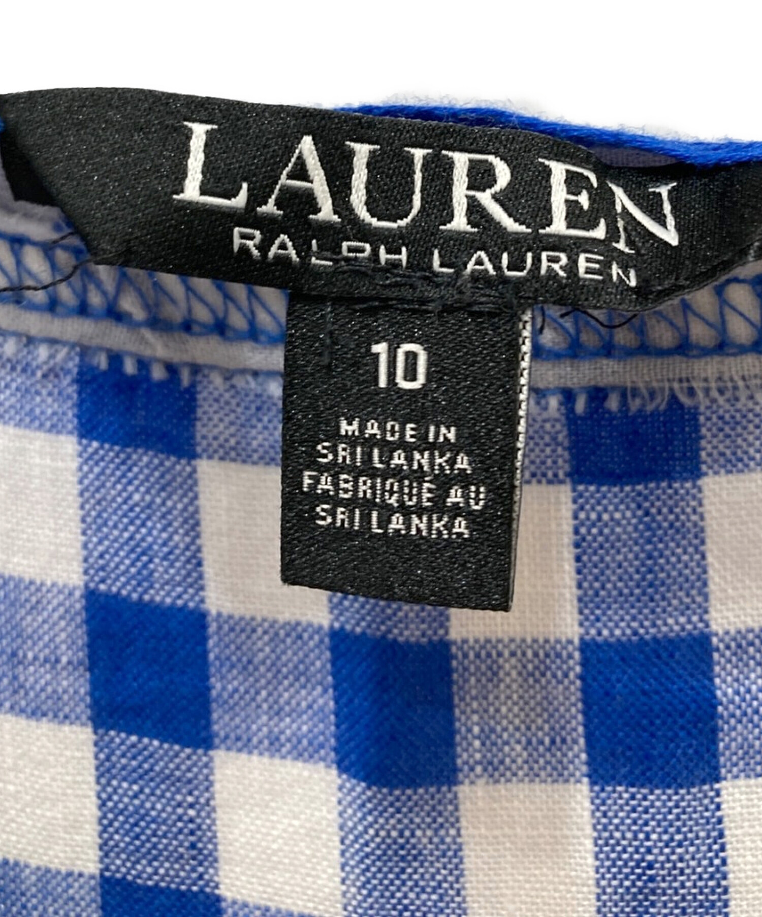 RALPH LAUREN (ラルフローレン) ラルフローレン　ギンガムチェックリネンスカート ブルー サイズ:10