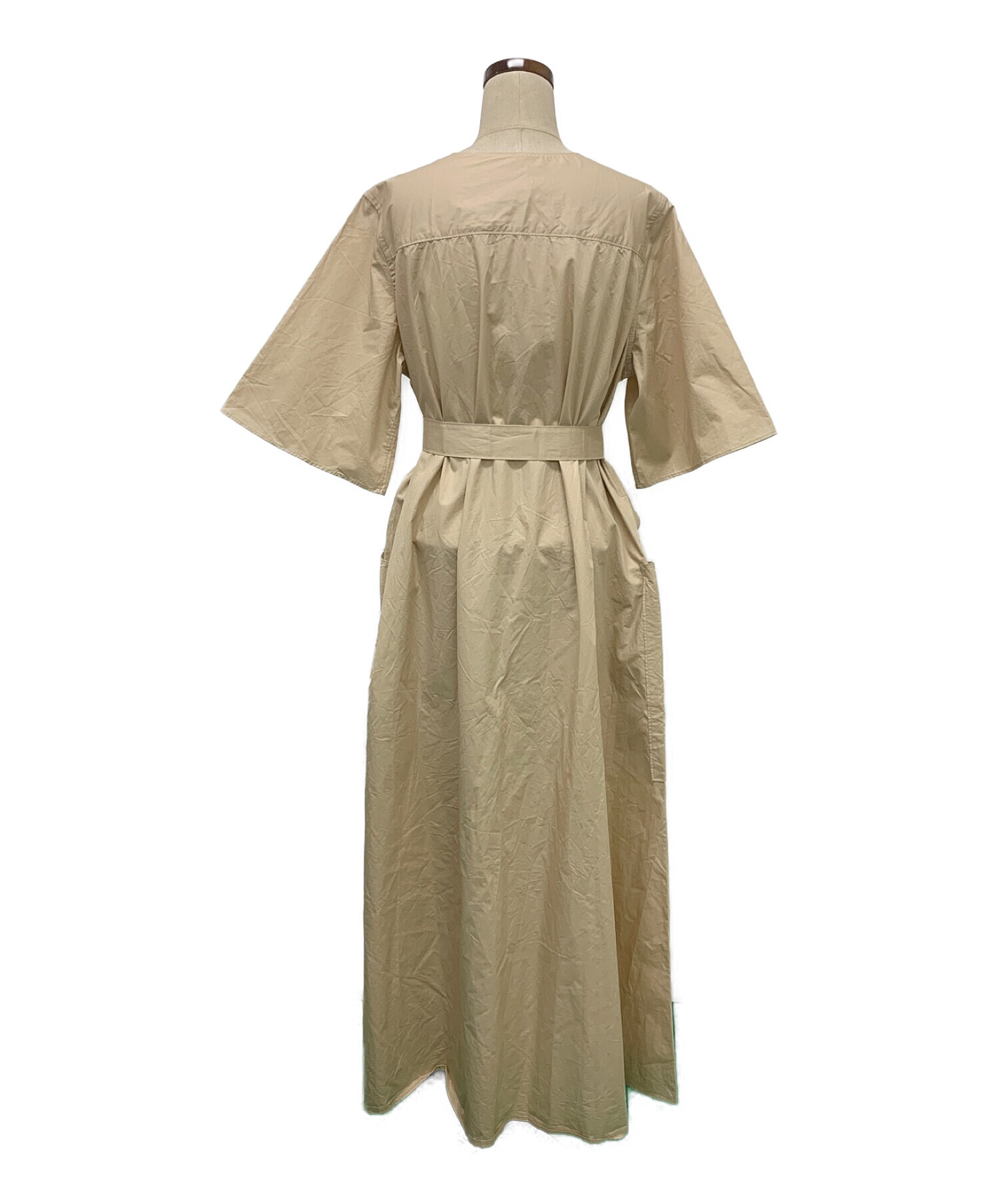 POSTELEGANT (ポステレガント) Cotton Broad Long Dress ブラウン サイズ:38