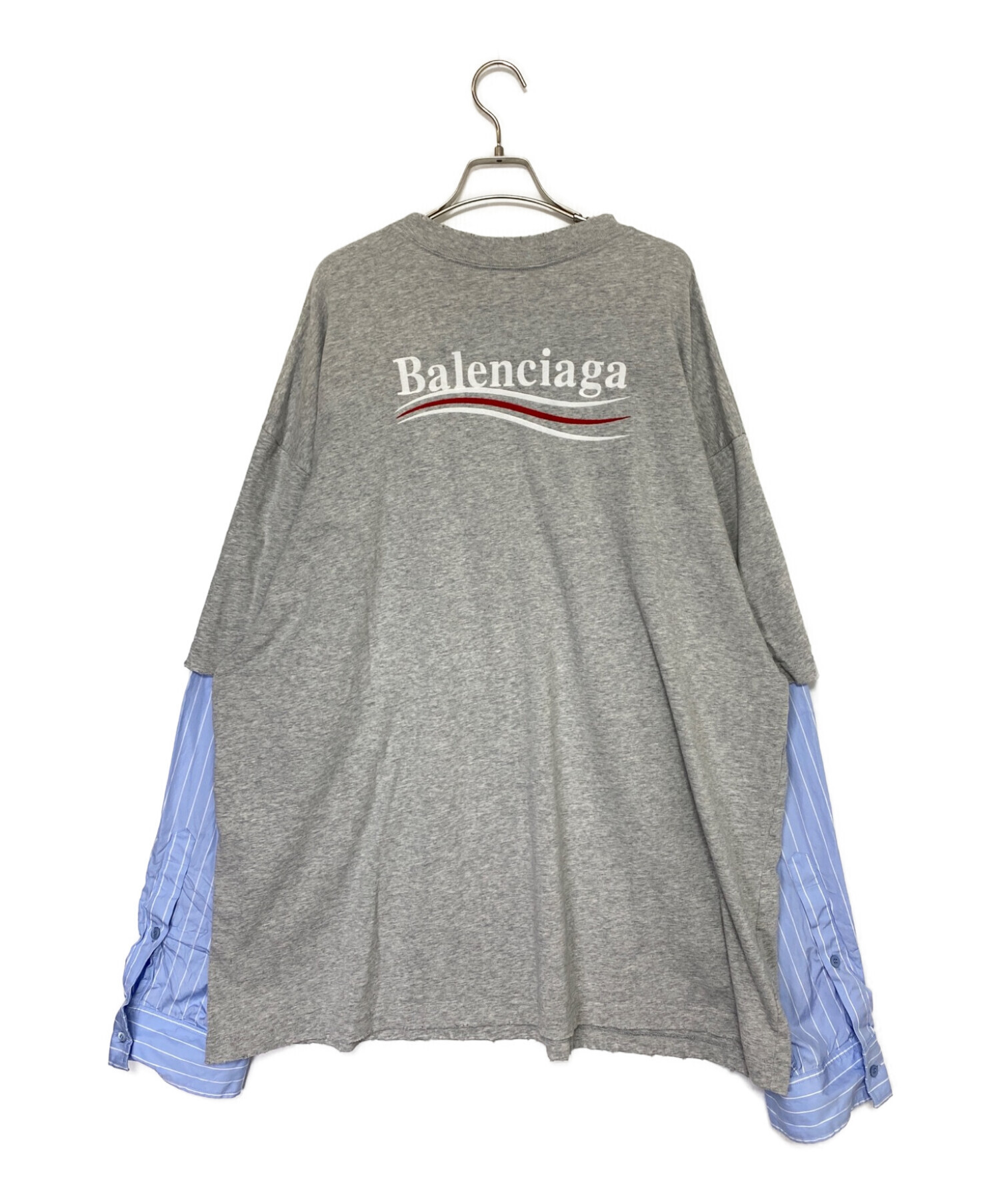 BALENCIAGA バレンシアガ Tシャツ グレー XL ヴィンテージ加工-