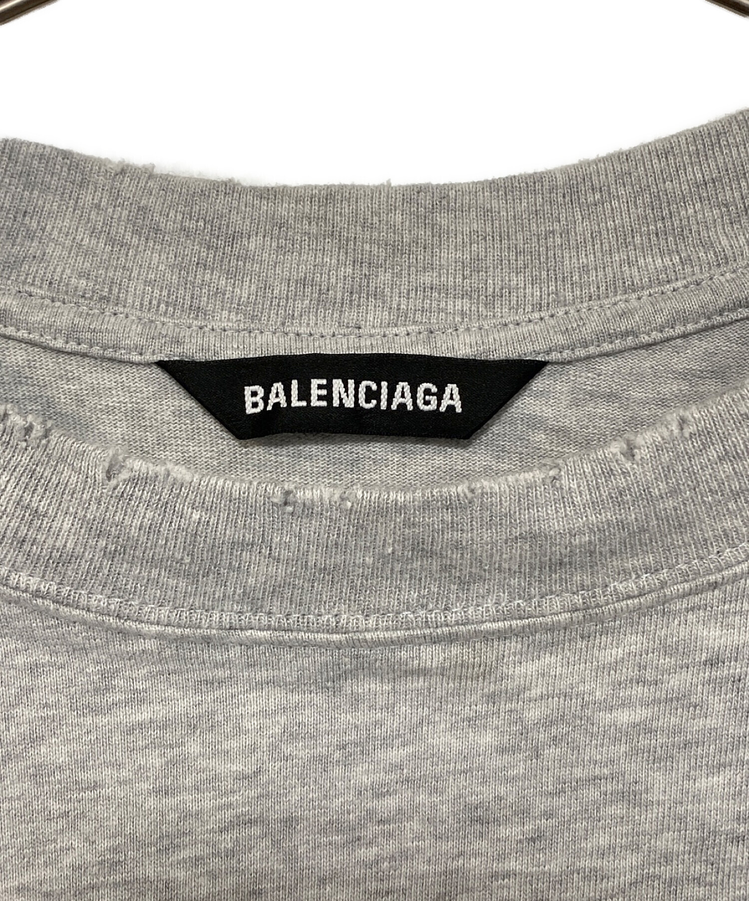 BALENCIAGA (バレンシアガ) POLITICAL CAMPAIGN LAYERED TSHIRT グレー サイズ:XL