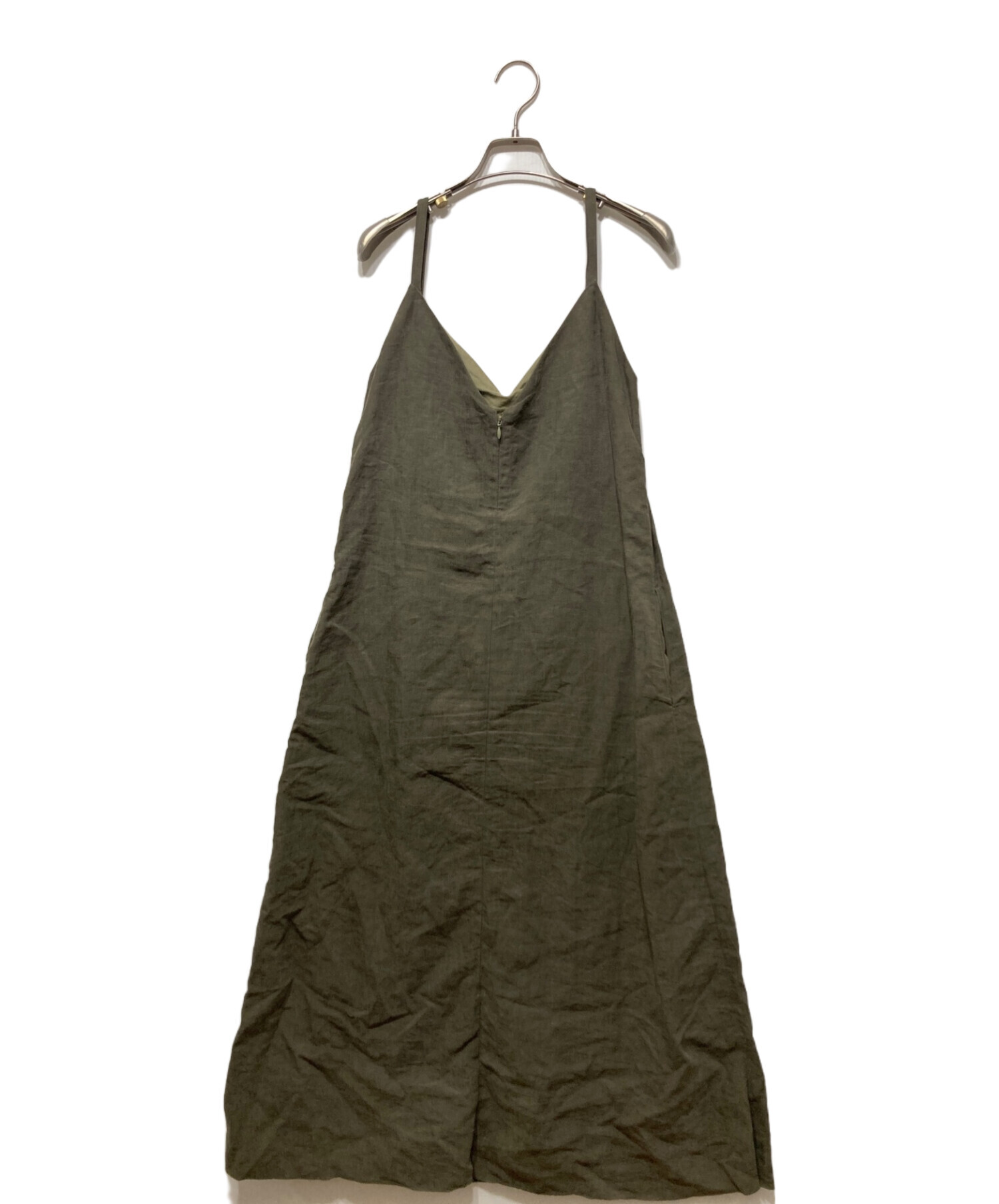 AURALEE (オーラリー) WASHED LINEN SLIP DRESS カーキ サイズ:1