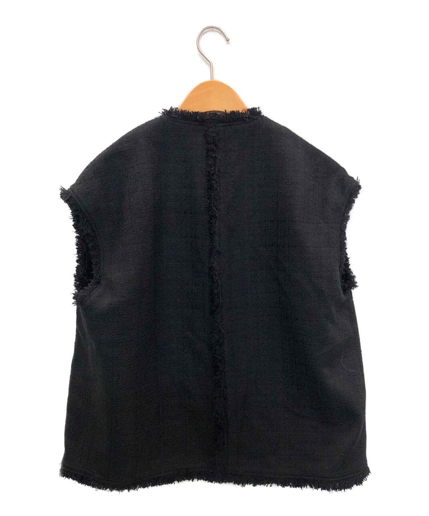 中古・古着通販】haunt (ハウント) TWEED VEST ブラック サイズ:F