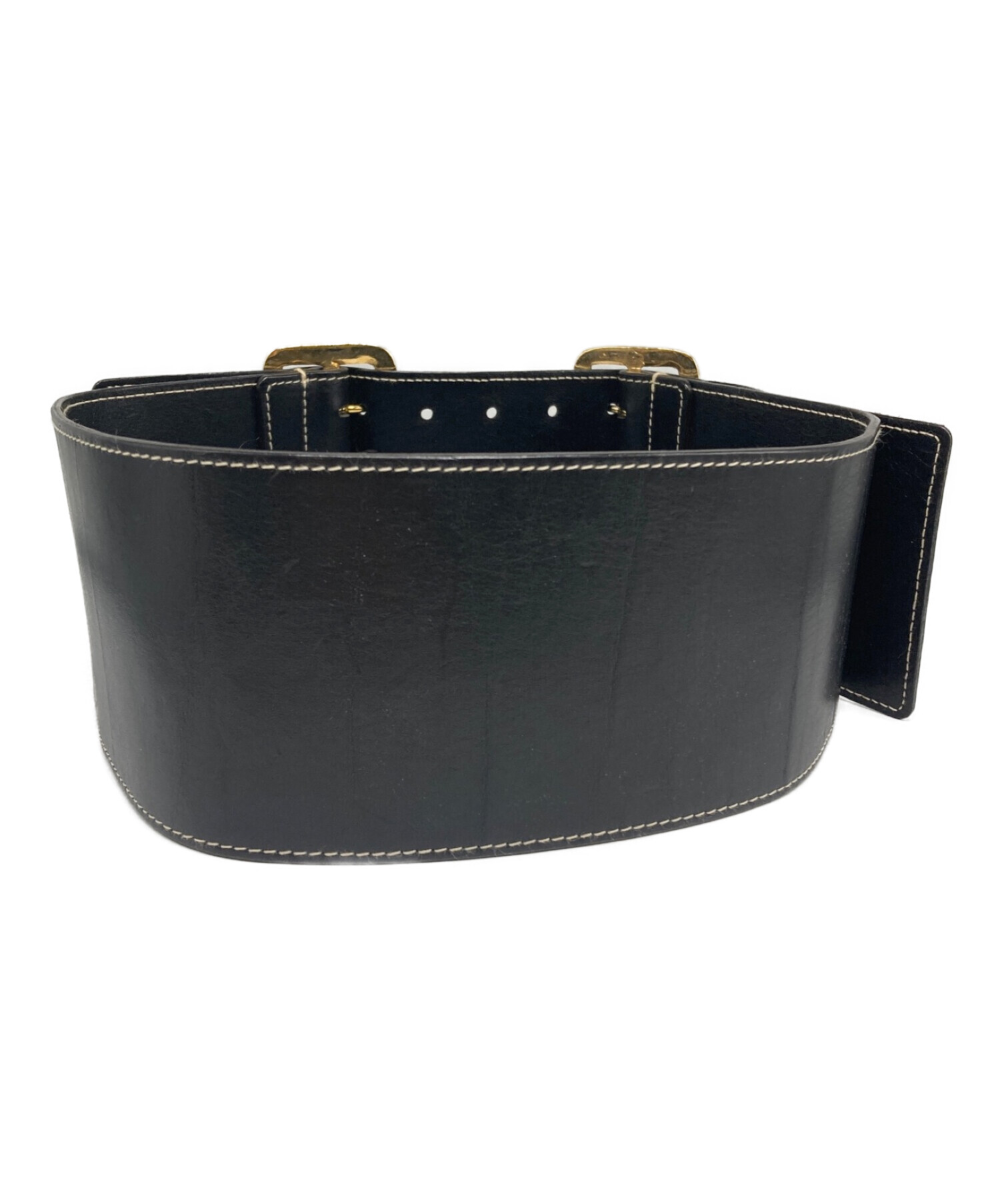 フミカウチダ COW LEATHER DOUBLE BUCKLE BELT - electrabd.com