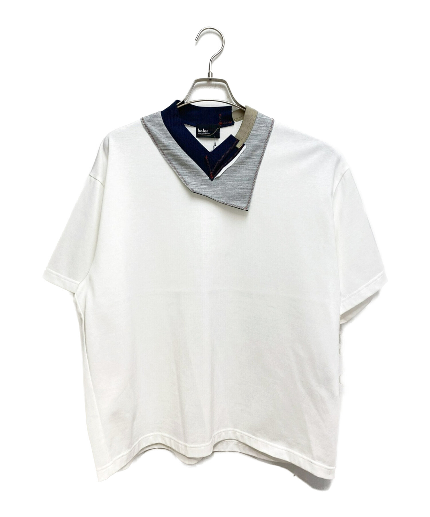 KOLOR (カラー) 22SS 度詰め天竺 Tシャツ ホワイト サイズ:1 未使用品