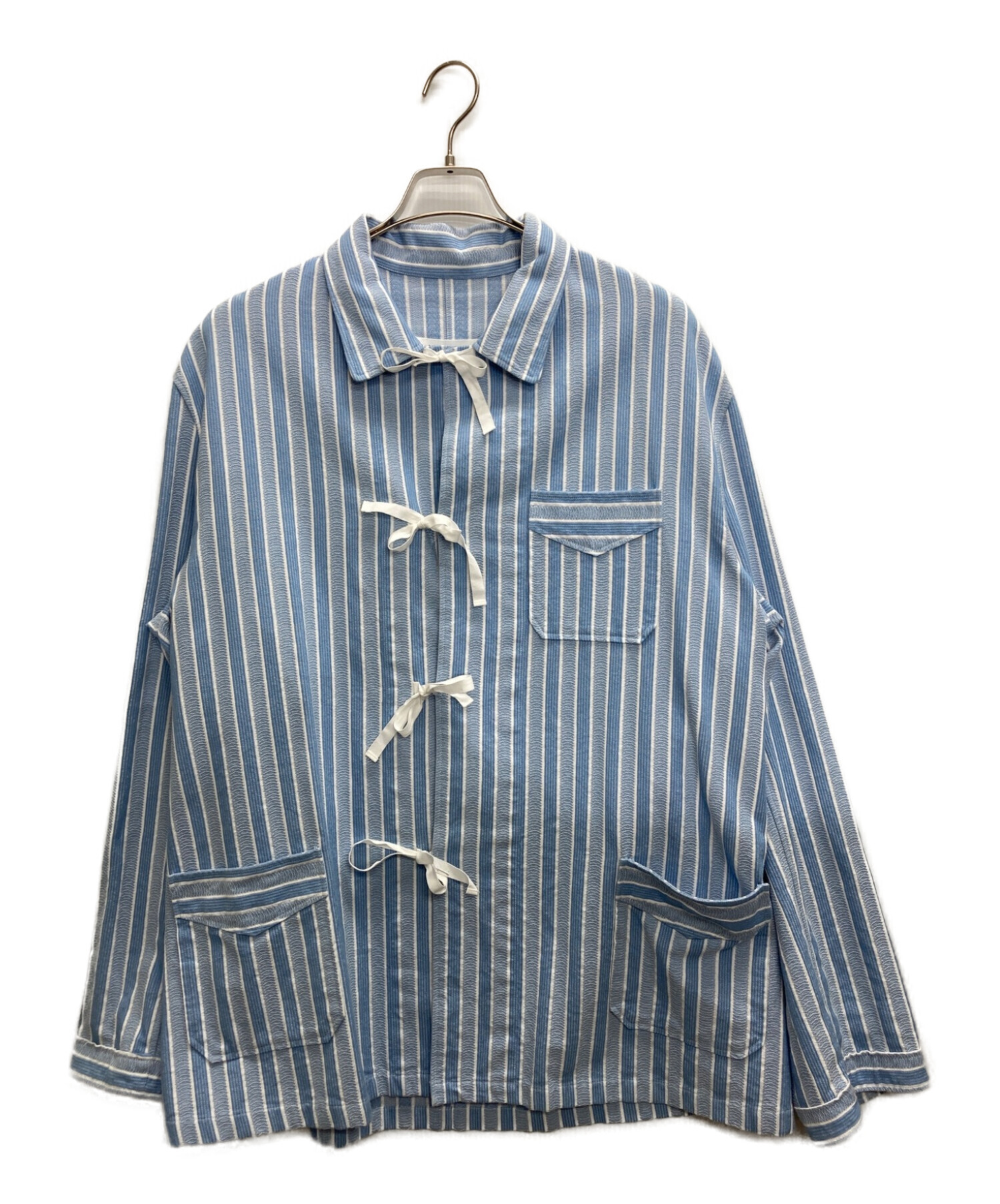 Maison Margiela (メゾンマルジェラ) 22SS STRIPE SHIRTS JACKET/ストライプシャツジャケット ブルー  サイズ:39