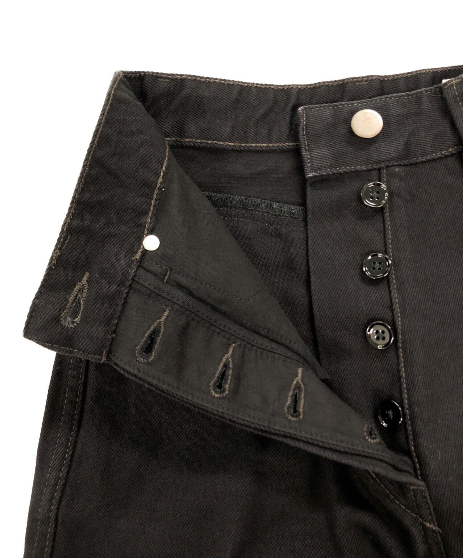 中古・古着通販】LEMAIRE (ルメール) DENIM FITTED PANTS BLACK サイズ