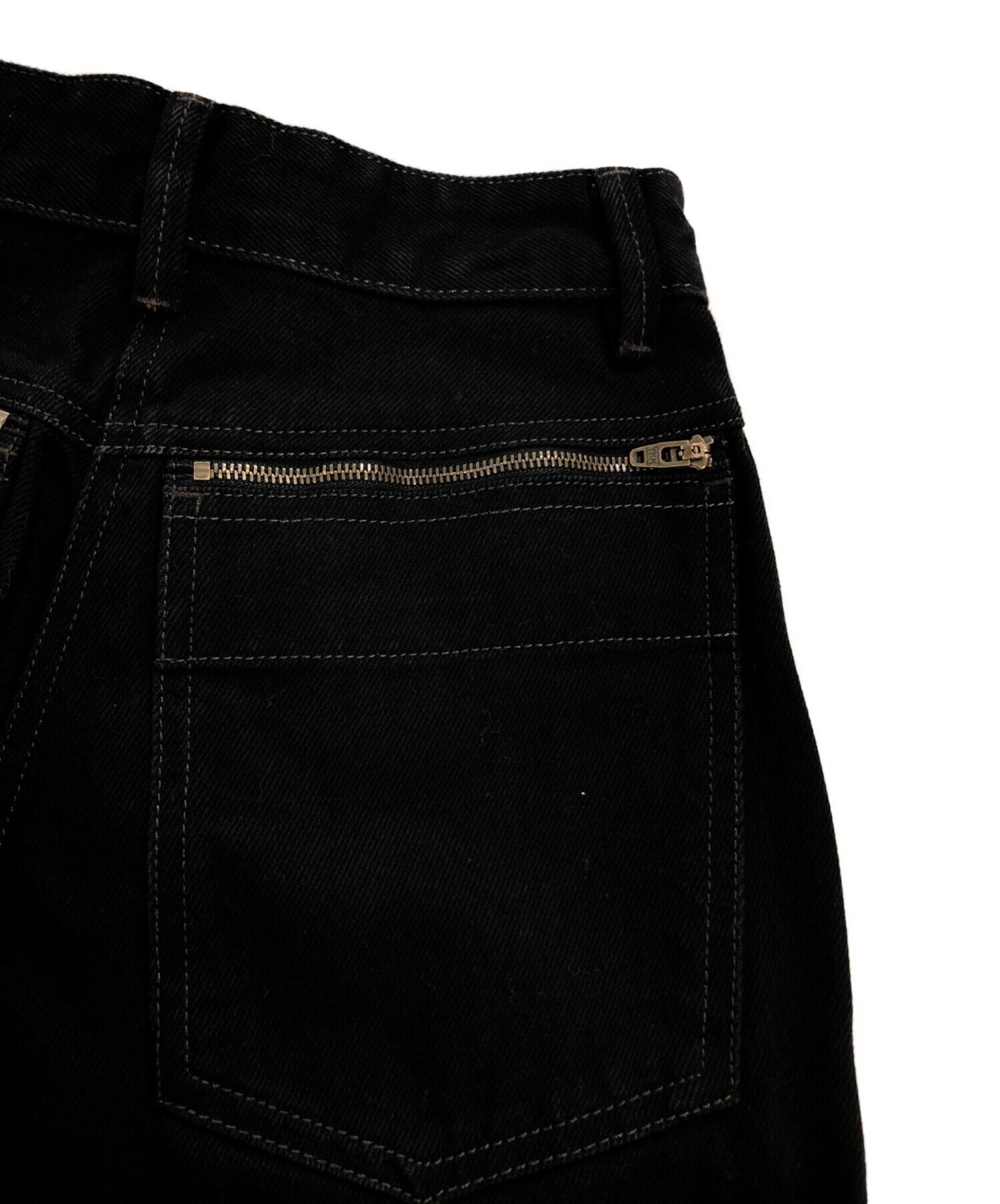 中古・古着通販】LEMAIRE (ルメール) DENIM FITTED PANTS BLACK サイズ