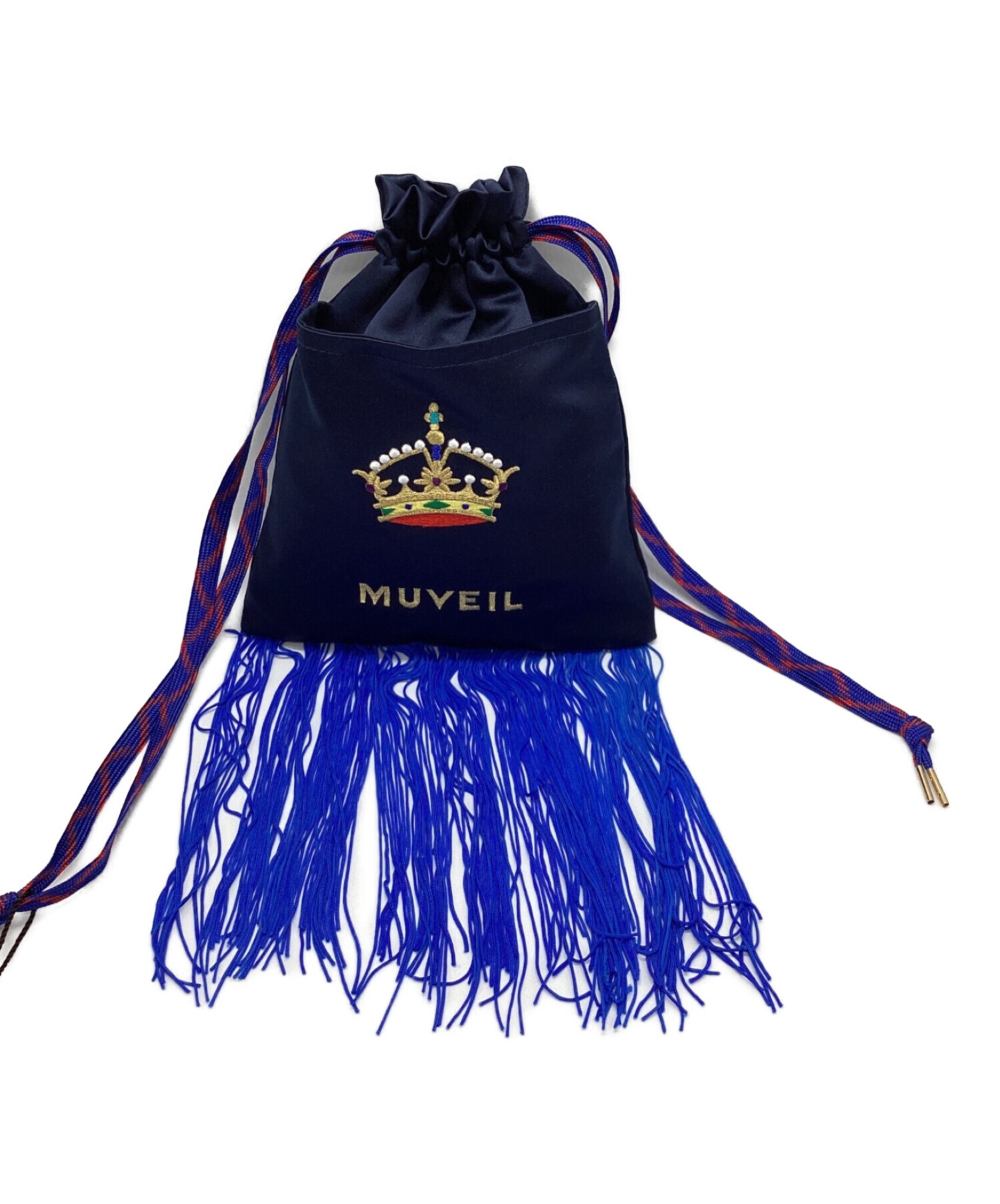 MUVEIL (ミュベール) フリンジ巾着 ネイビー サイズ:- 未使用品