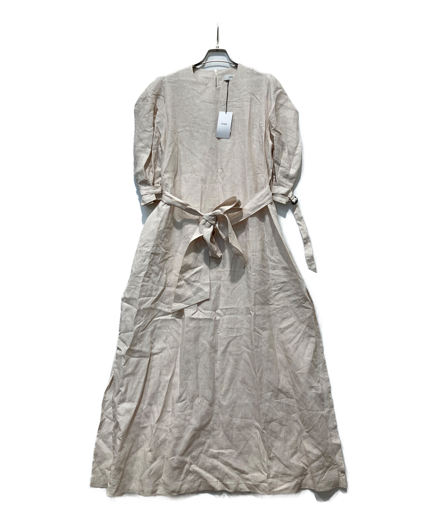 HYKE (ハイク) LINEN SHORT SLEEVE MAXI DRESS アイボリー サイズ:1 未使用品