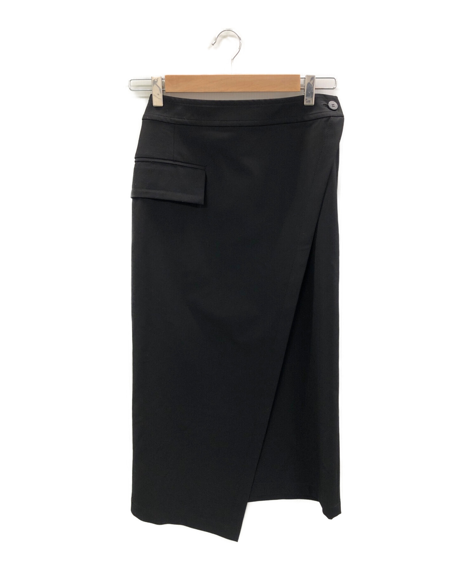 中古・古着通販】HYKE (ハイク) P／R STRETCH WRAP SKIRT ブラック