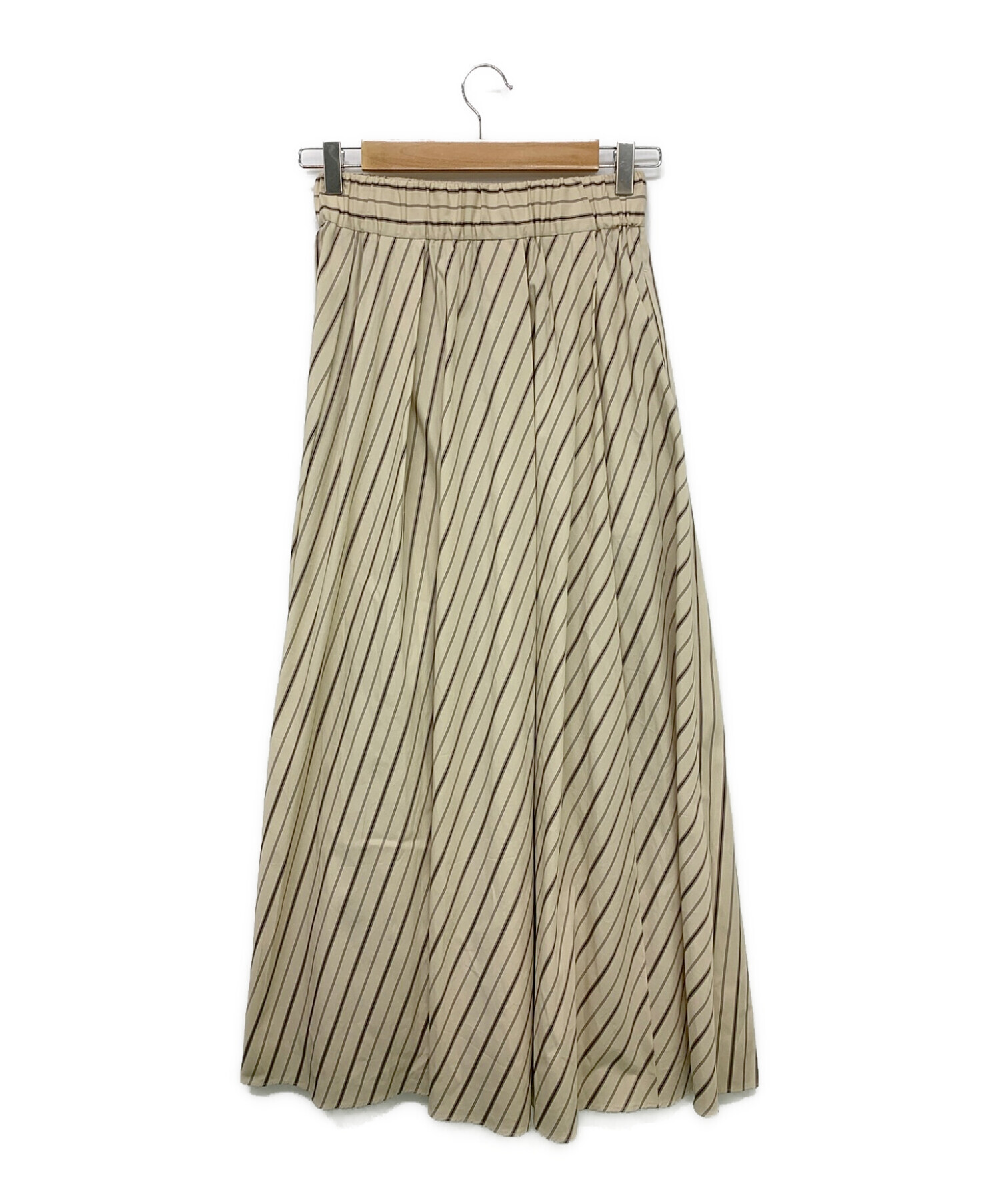 Rawtus (ロゥタス) Stripe Maxi Skirt ベージュ サイズ:34