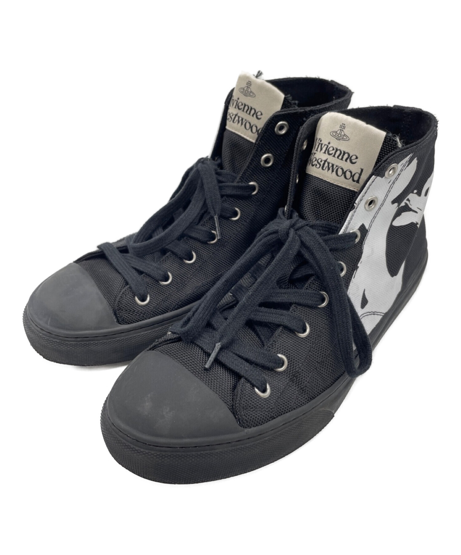 中古・古着通販】Vivienne Westwood (ヴィヴィアンウエストウッド) Plimsoll High-Top Sneakers（プリムソール  ハイトップ スニーカー） ブラック サイズ:44｜ブランド・古着通販 トレファク公式【TREFAC FASHION】スマホサイト