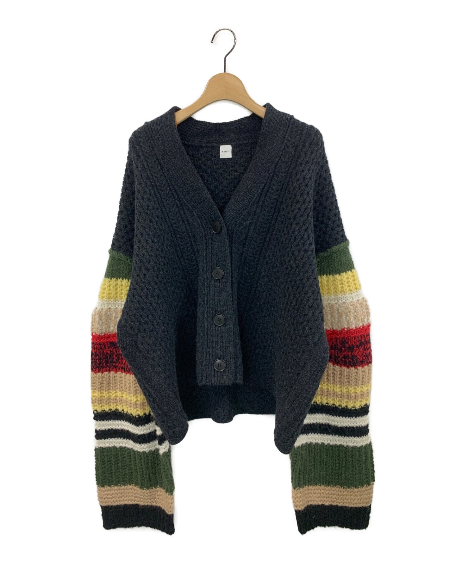 HAKUJI (ハクジ) Cable knit cardigan グレー サイズ:F