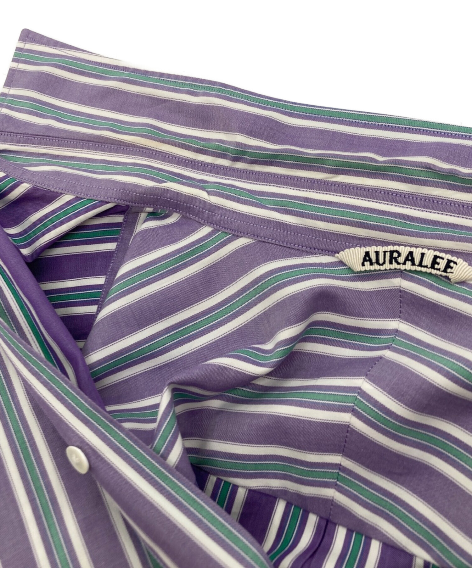 最低価格の AURALEE オーラリー 長袖シャツ パープルA20SS01TN シャツ