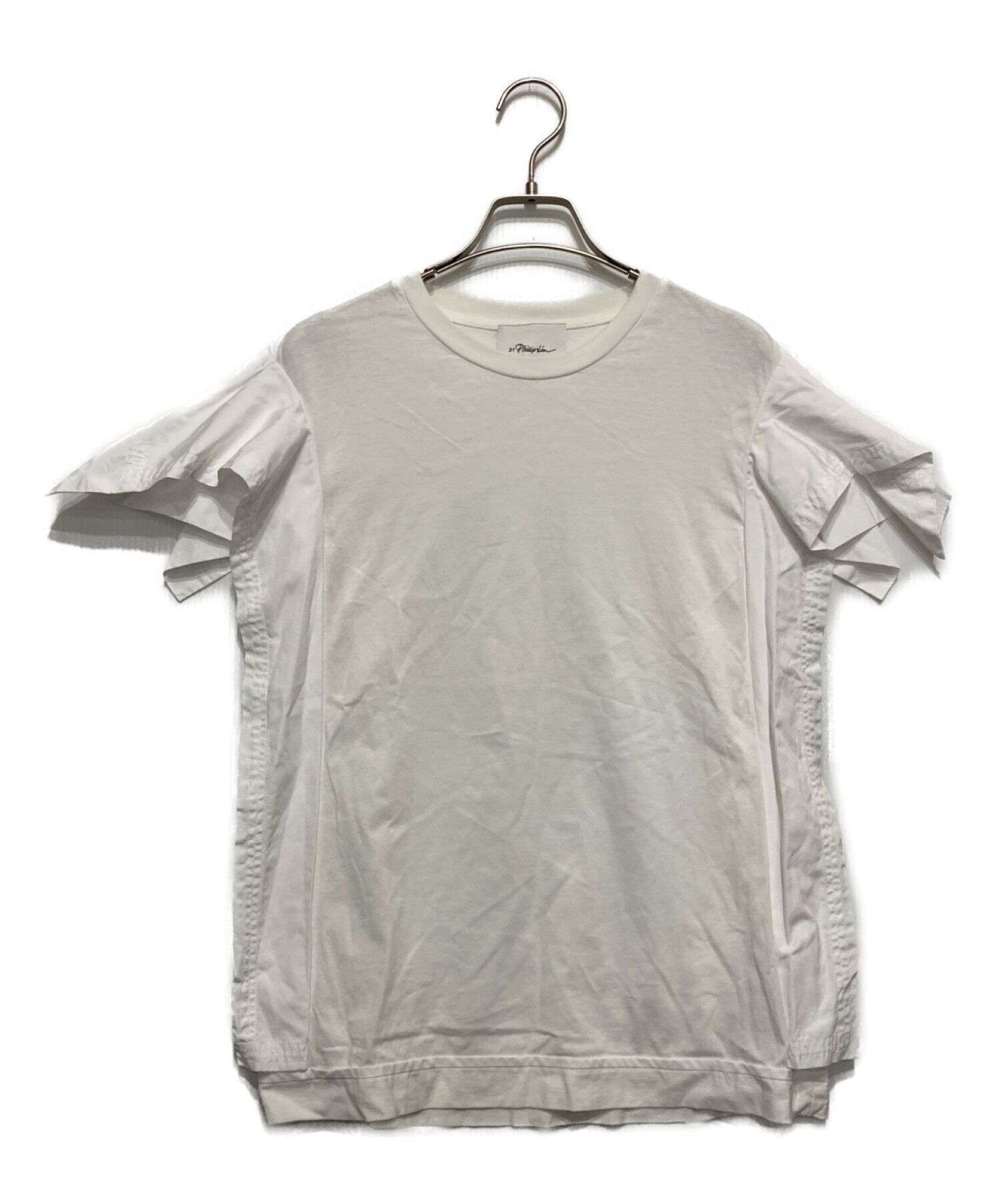 3.1 phillip lim (スリーワンフィリップリム) ラッフルパネルTシャツ ホワイト サイズ:XS