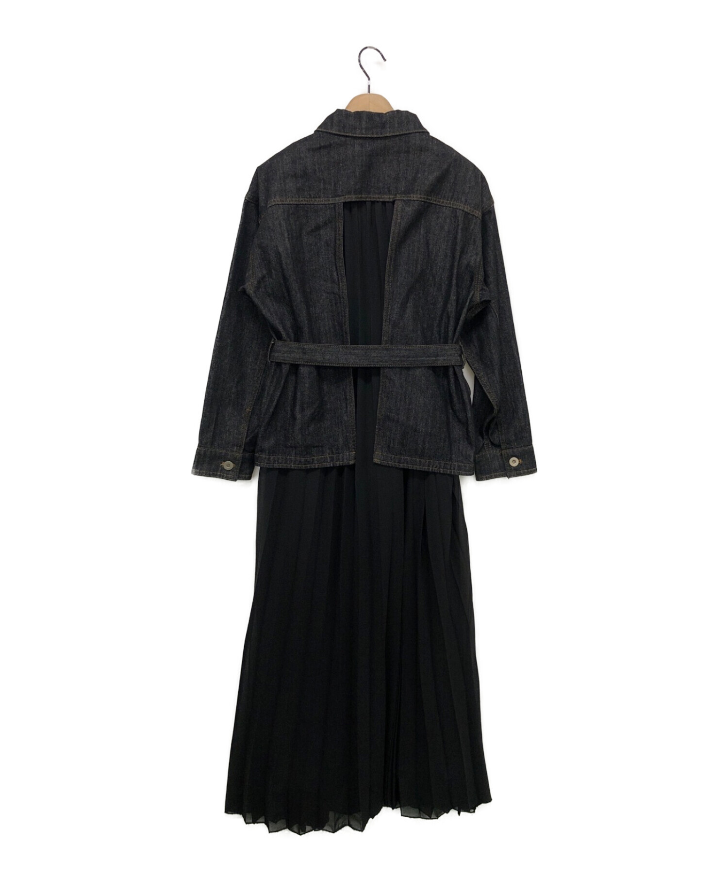 中古・古着通販】AMERI (アメリ) DENIM JACKET PLEATS DRESS