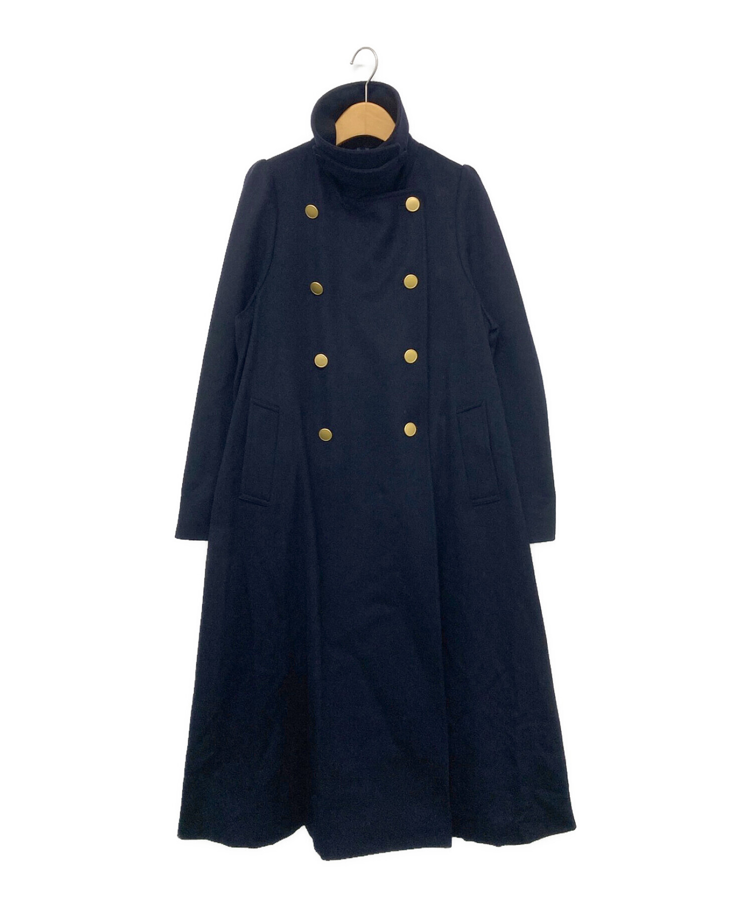 中古・古着通販】Ameri (アメリ) CHARME FLARE LONG COAT ネイビー