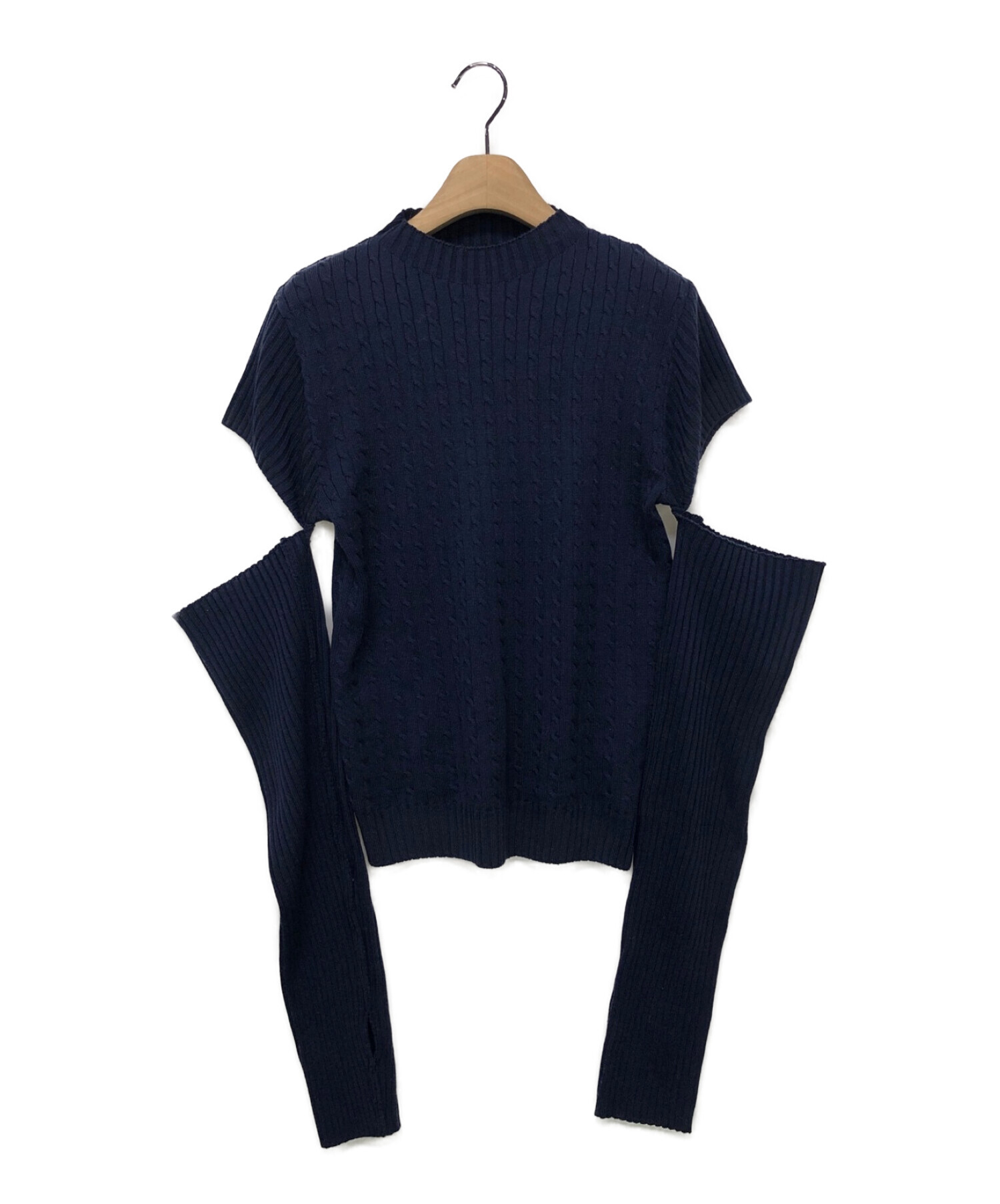 RANDEBOORANDEBOO Charm cut cable knit ネイビー - ニット/セーター