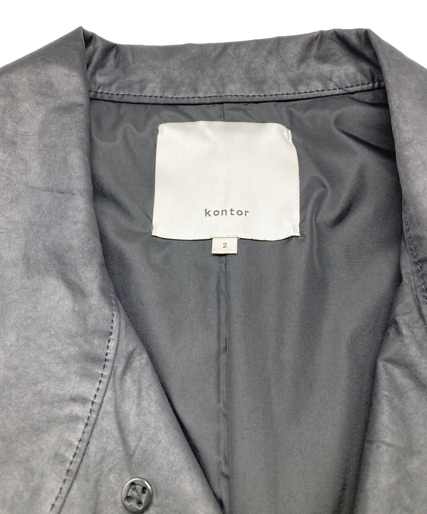 中古・古着通販】kontor (コントール) HIGH COLLAR COAT ブラック