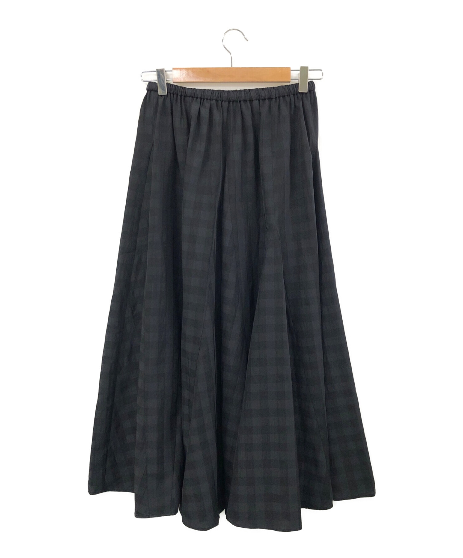 IENA (イエナ) ギンガムチェックパネルスカート ブラック サイズ:36