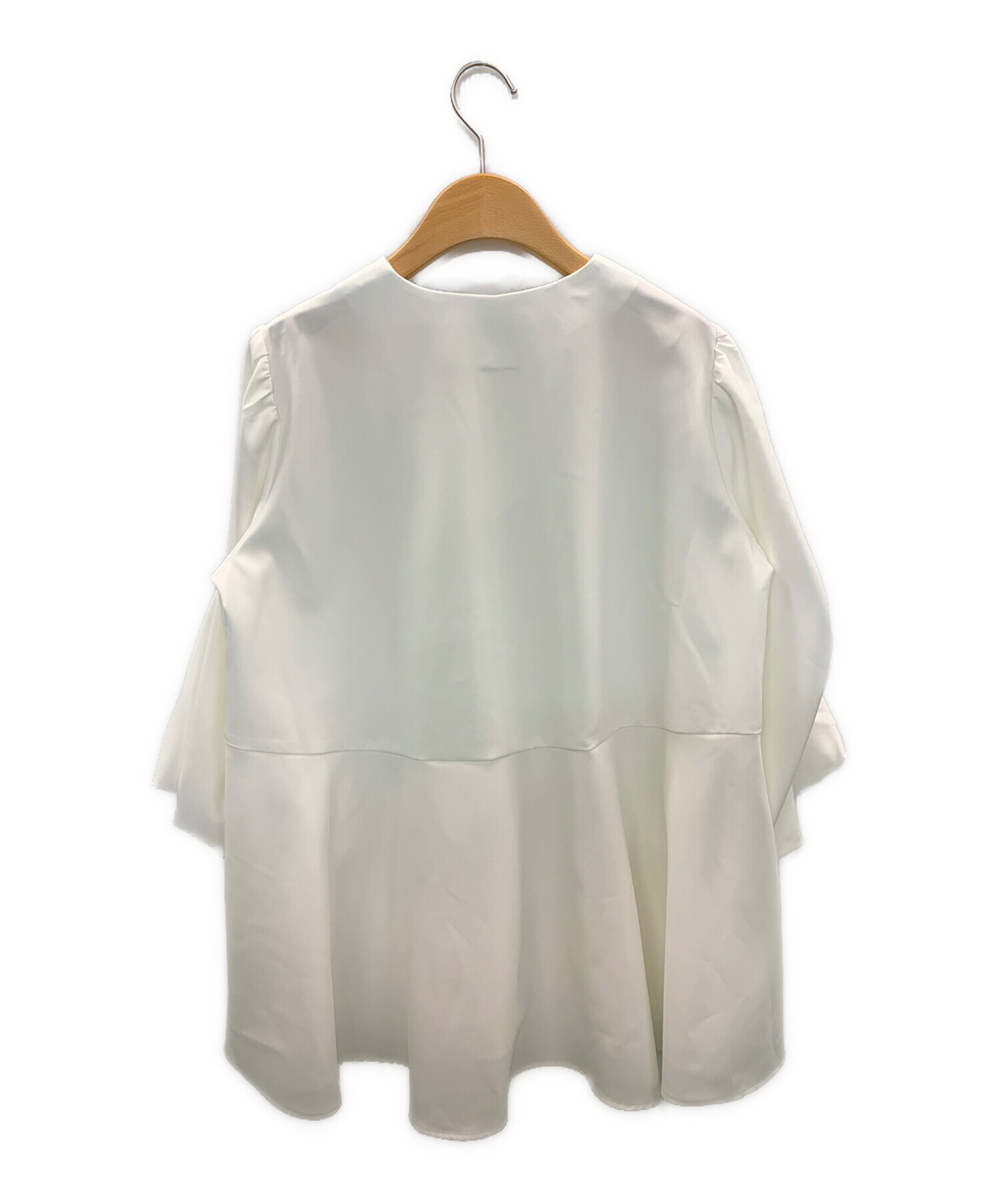 CADUNE (カデュネ) 裾フレアブラウス ホワイト サイズ:38