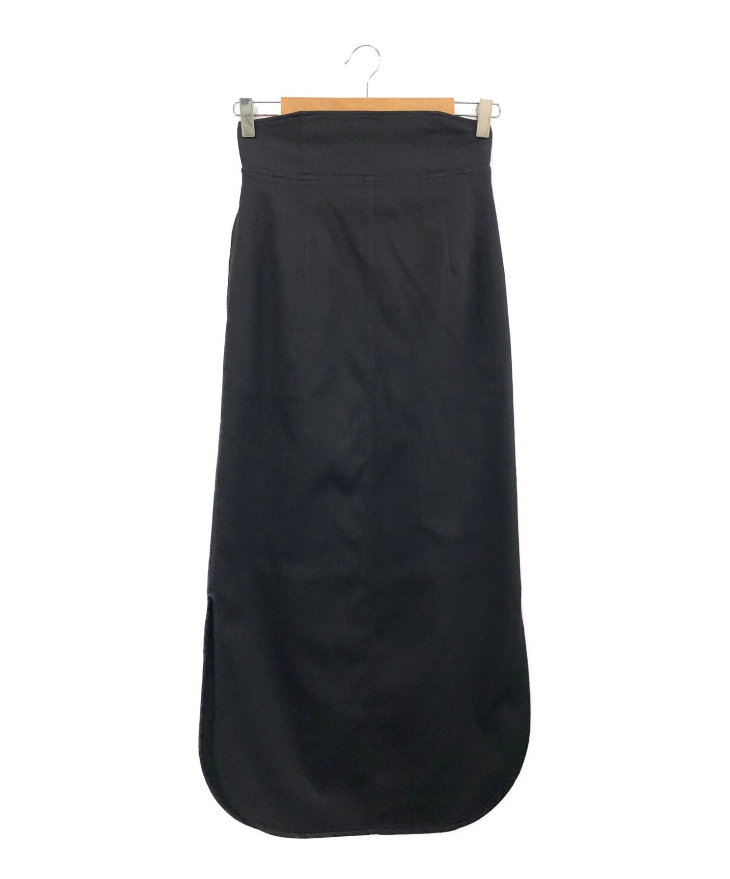 CLANE (クラネ) ラウンドカットストレートスカート ブラック サイズ:1