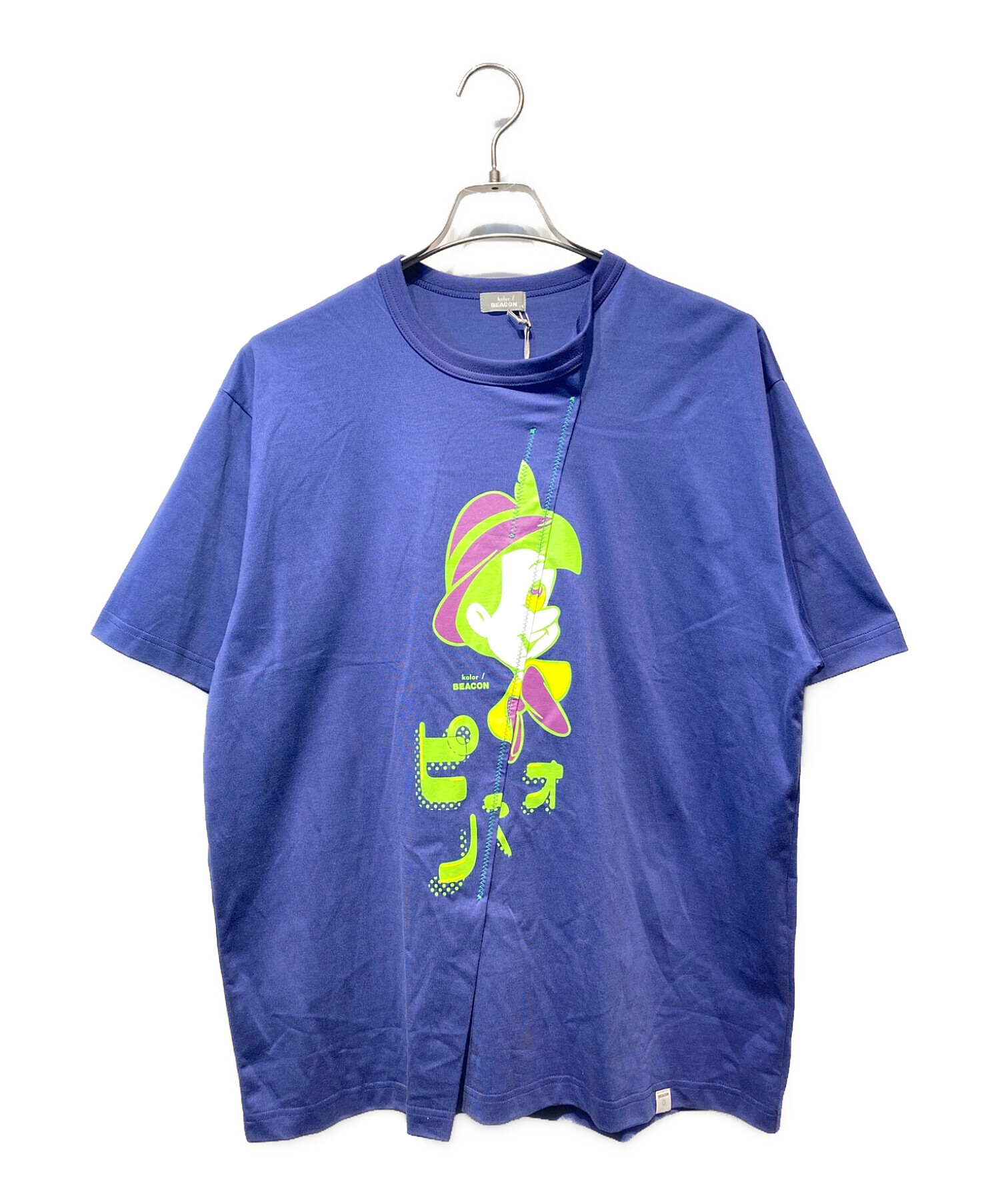 kolor/BEACON (カラービーコン) 23SS デザインTシャツ ブルー サイズ:2 未使用品