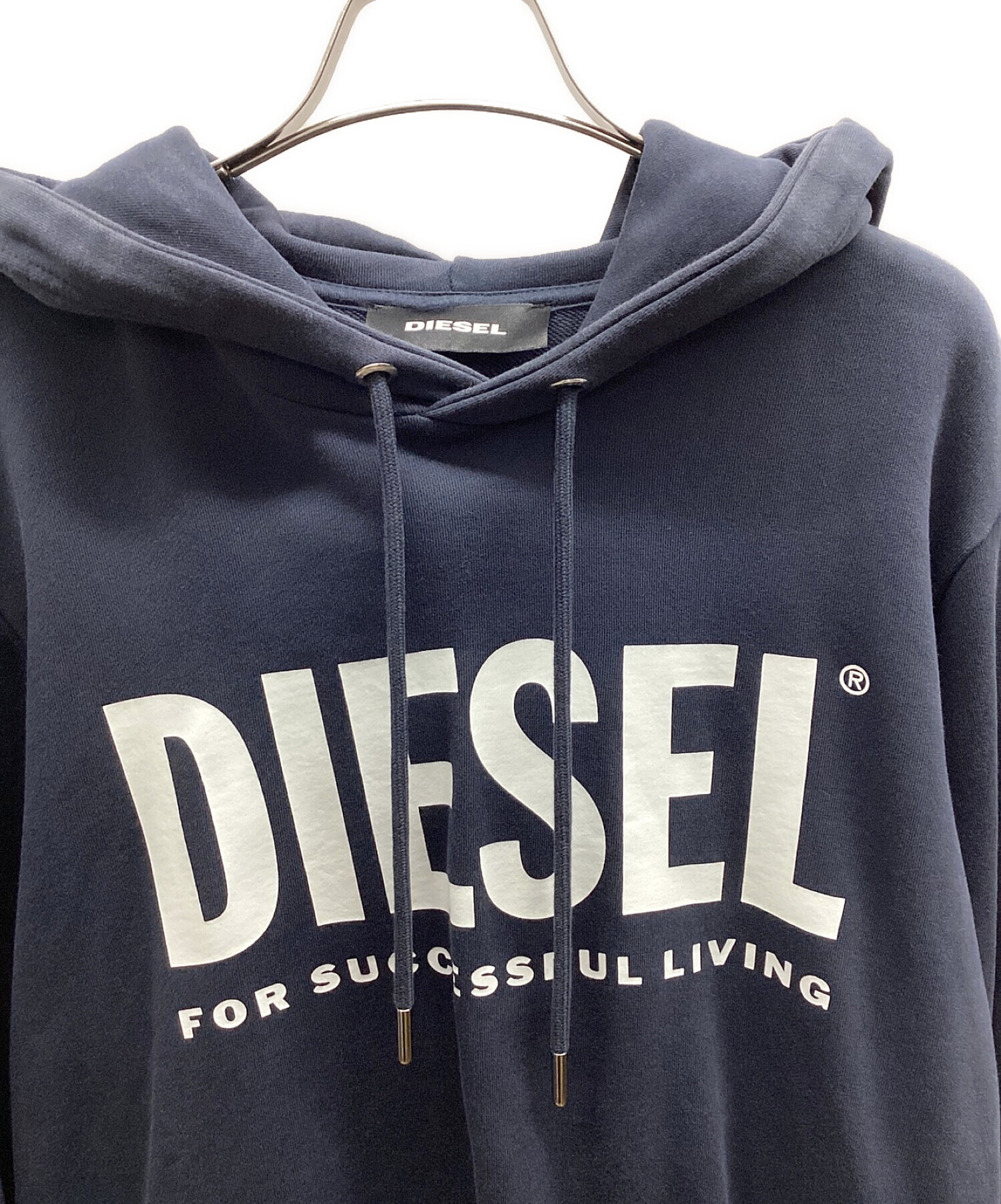 DIESEL (ディーゼル) ロゴパーカー ネイビー サイズ:M