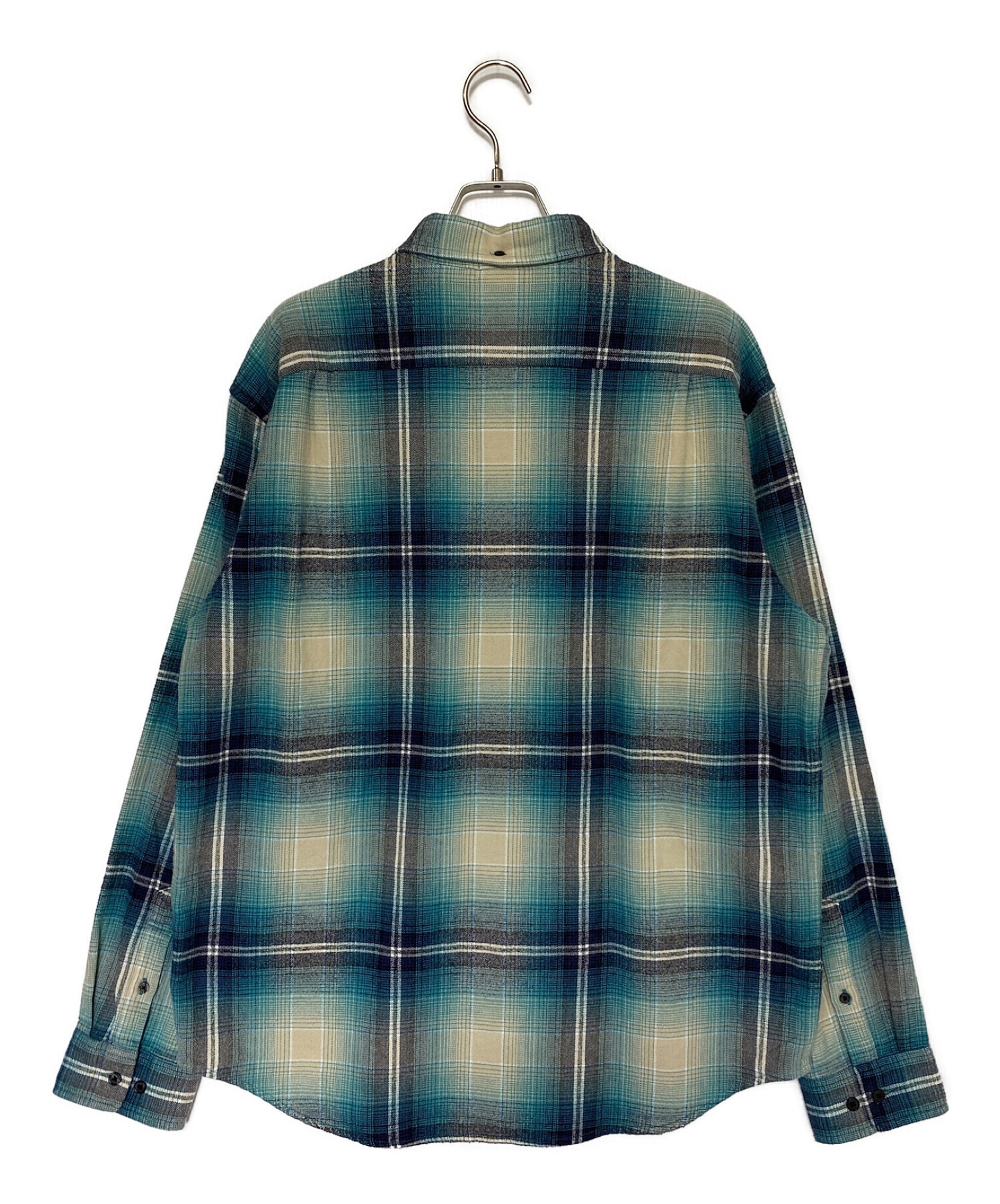 SUPREME シュプリーム 23SS Shadow Plaid Flannel Shirt チェック フランネル 長袖シャツ ブルー系 サイズL 正規品 / 32018