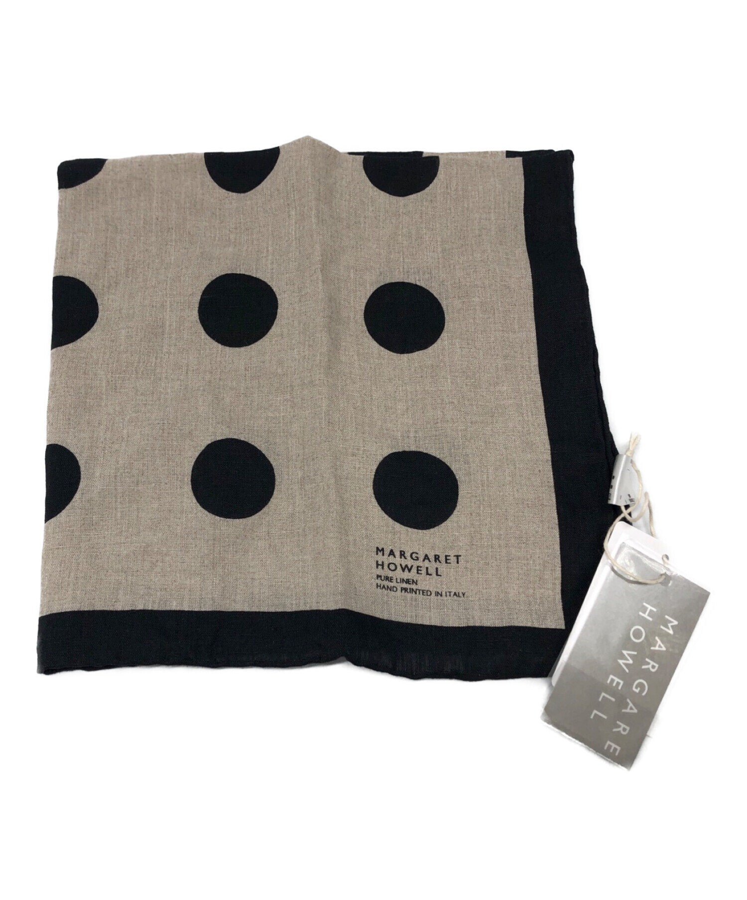 MARGARET HOWELL (マーガレットハウエル) OVERSIZED SPOT SCARF ベージュ 未使用品