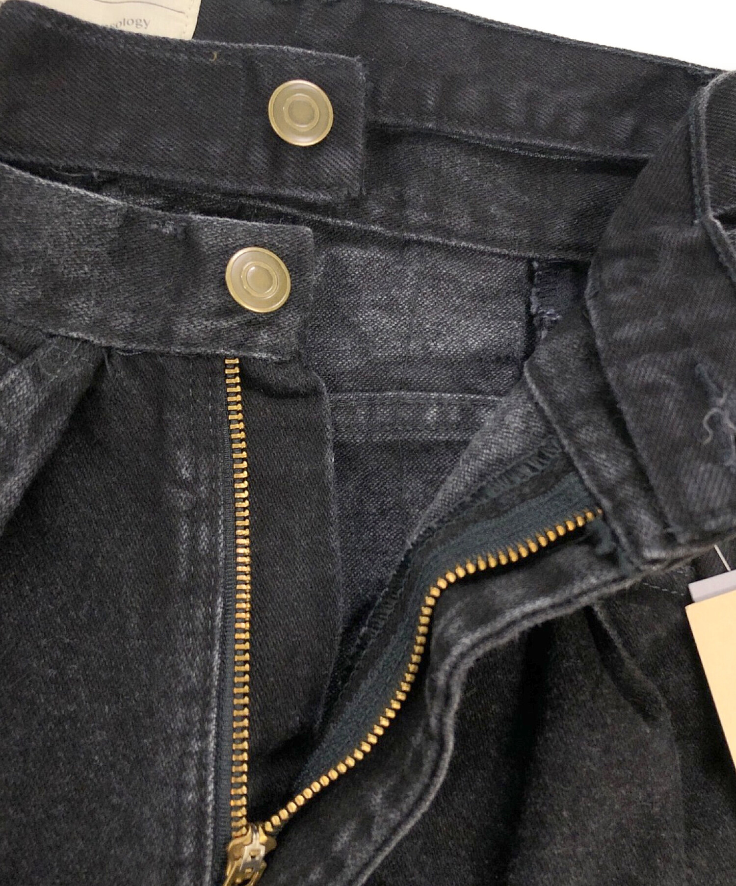 77circa (ナナナナサーカ) Curensology (カレンソロジー) circa make double west belt buggy  denim pants ブラック サイズ:28