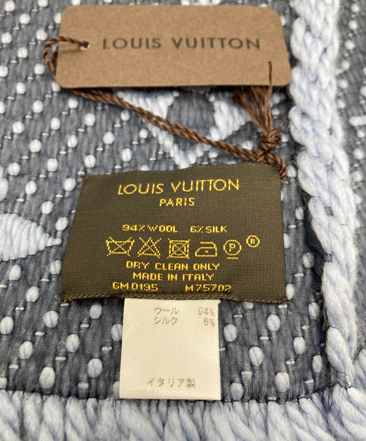 中古・古着通販】LOUIS VUITTON (ルイ ヴィトン) エシャルプ・ロゴマニアストール ライトブルー｜ブランド・古着通販  トレファク公式【TREFAC FASHION】スマホサイト