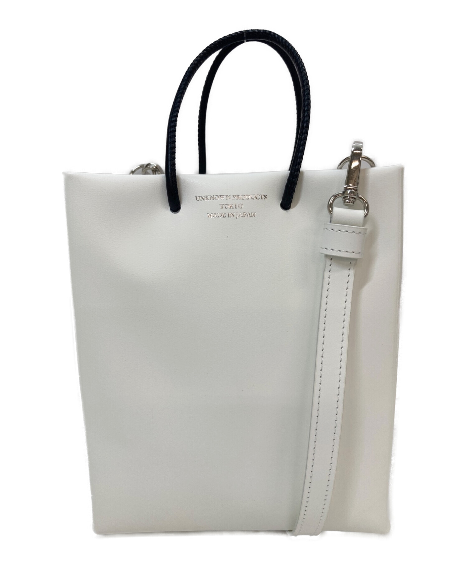 UNKNOWN PRODUCTS (アンノウン プロダクツ) Leather Paper Bag ホワイト×ブラック サイズ:-