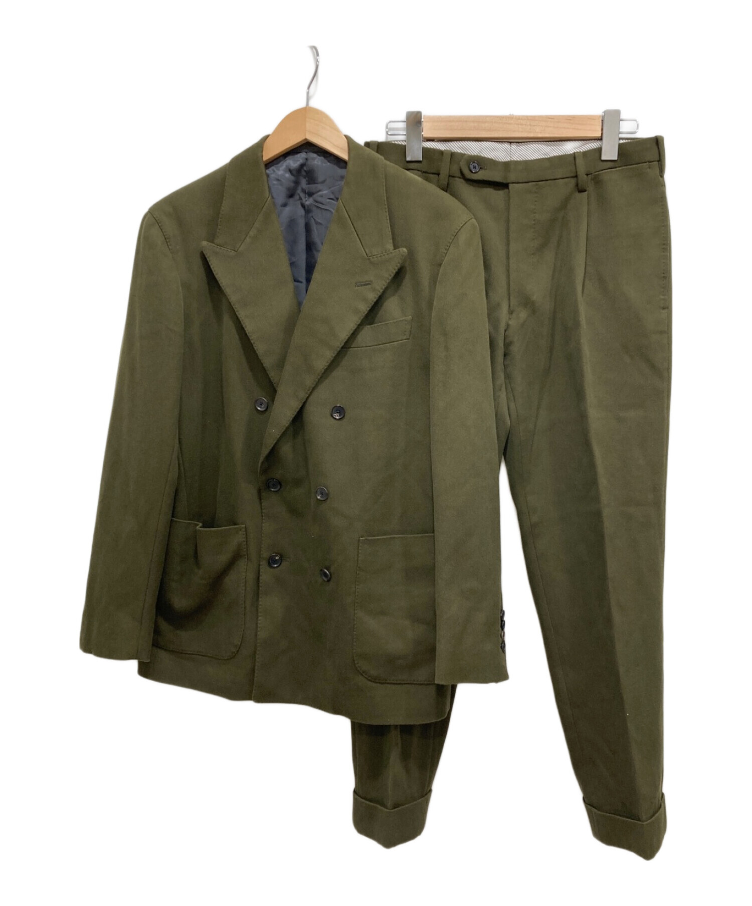 Camoshita UNITED ARROWS (カモシタユナイテッドアローズ) ダブルセットアップスーツ カーキ サイズ:46(M)