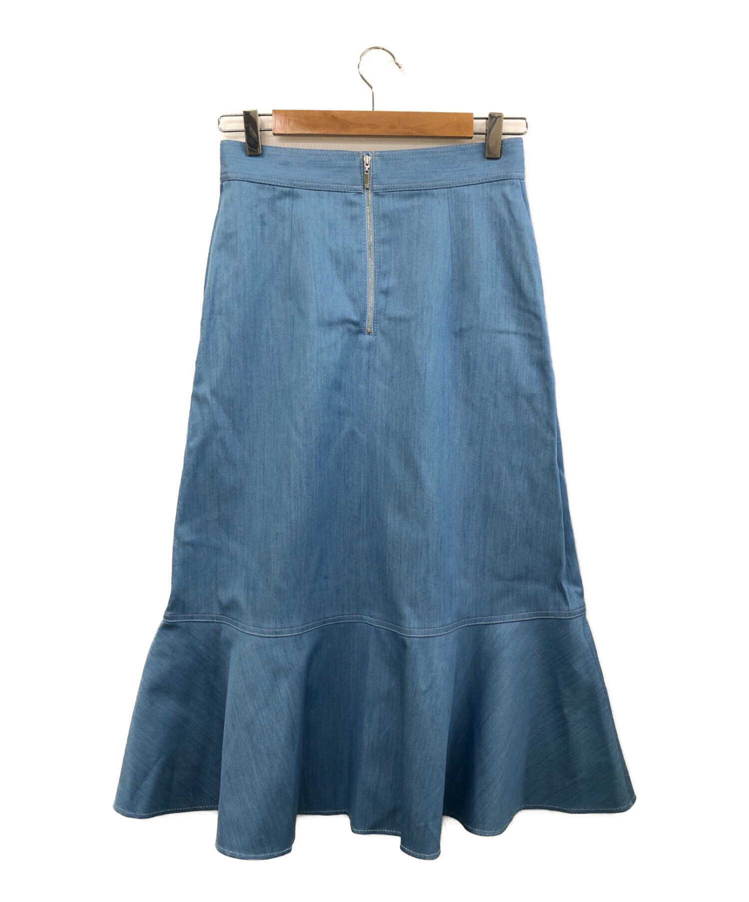 ANAYI (アナイ) デニムライクペプラムスカート ブルー サイズ:38