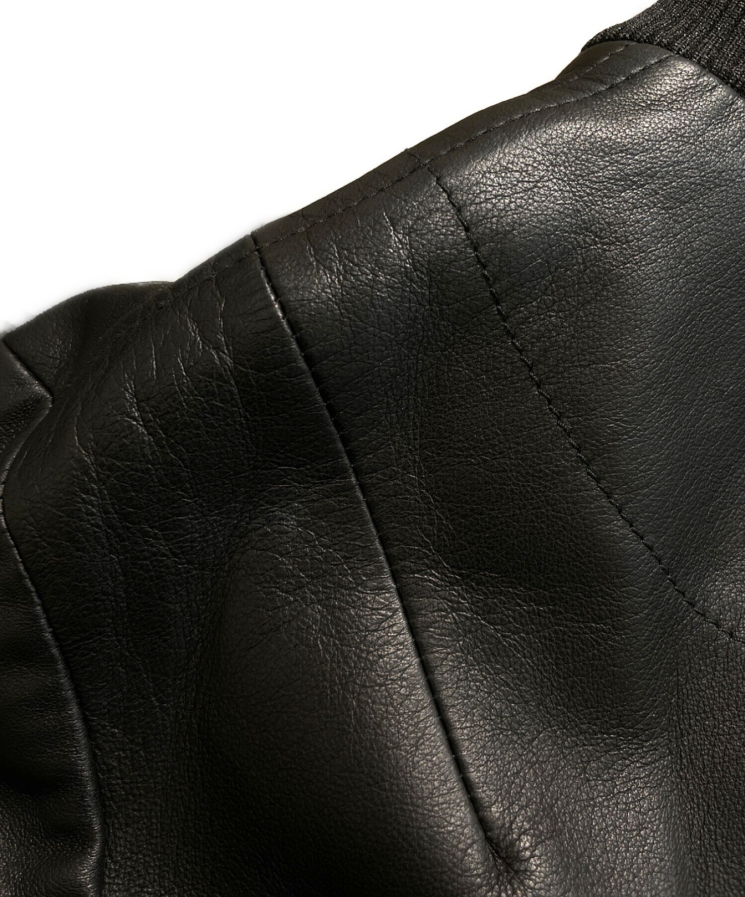 FENDI (フェンディ) リボンパールレザージャケット ブラック サイズ:42