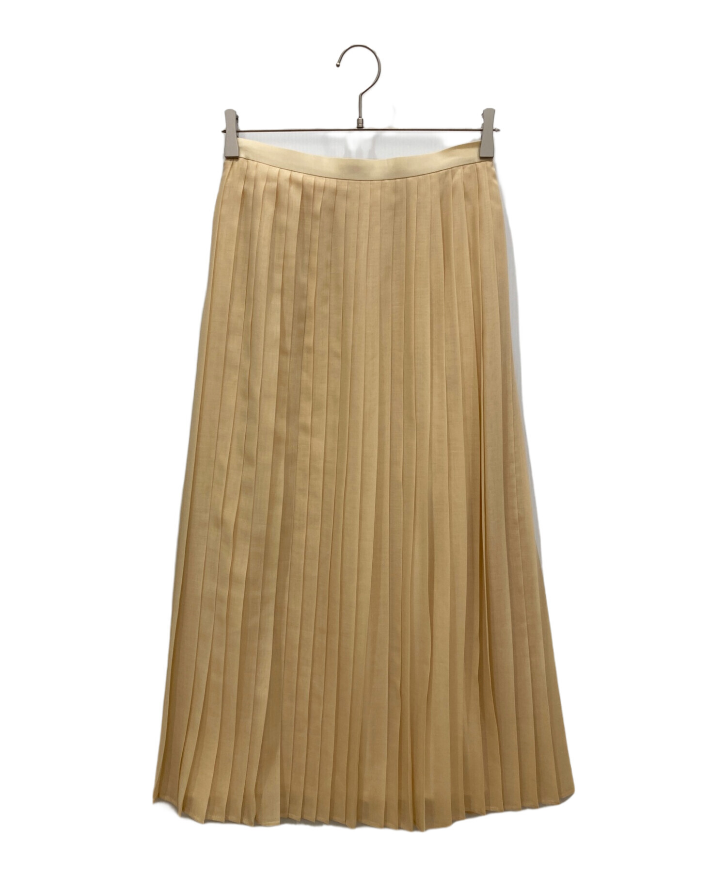 AURALEE (オーラリー) WOOL RECYCLE POLYESTER SHEER CLOTH PLEATED SKIRT アイボリー サイズ:1