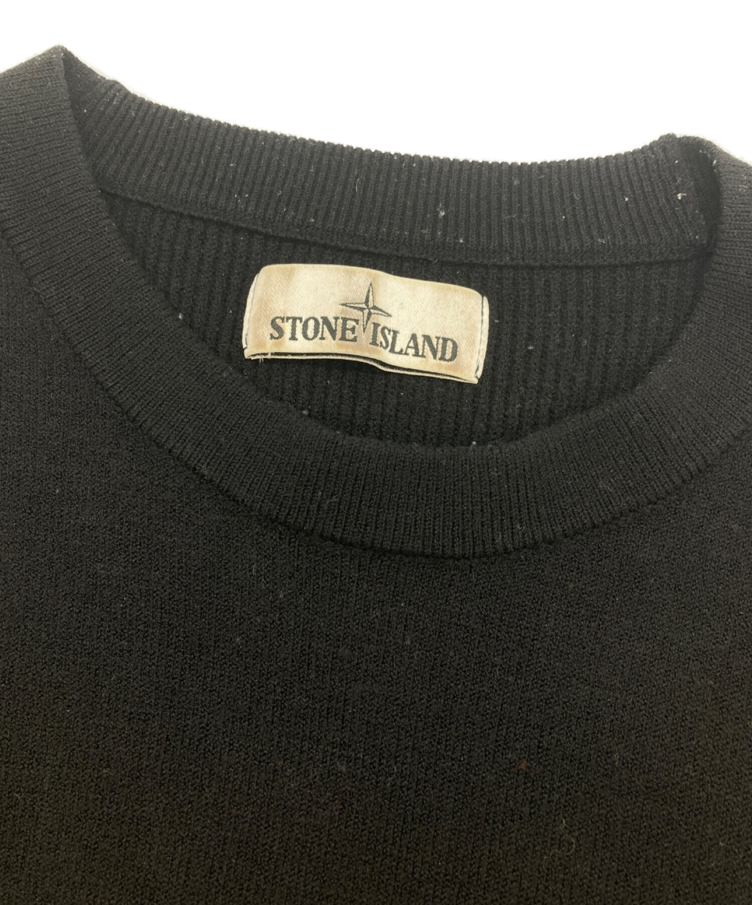 STONE ISLAND (ストーンアイランド) ウールニット ブラック サイズ:M