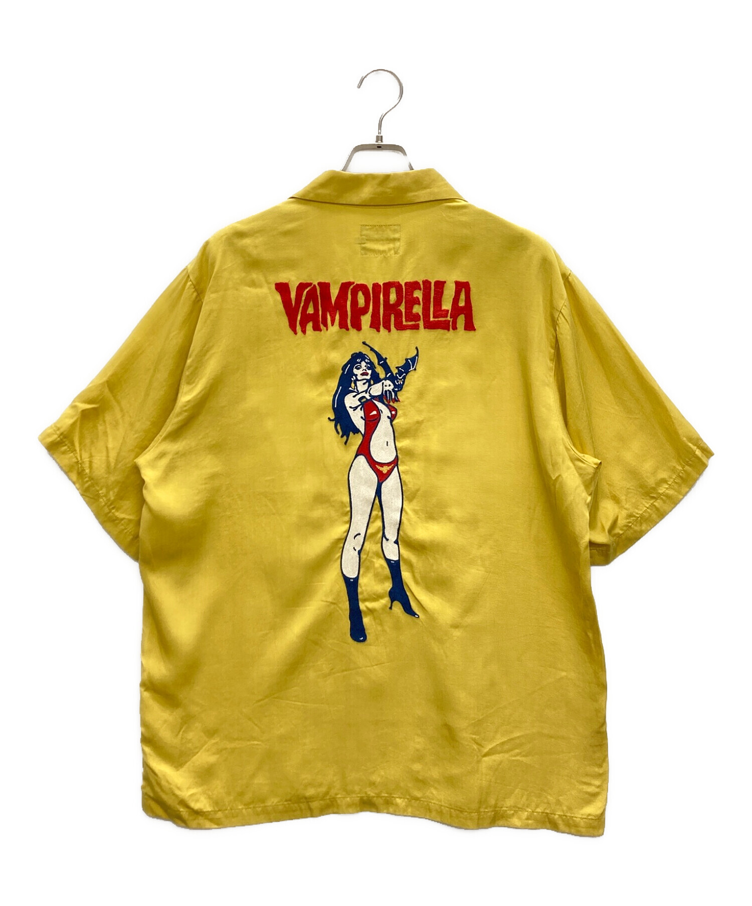 Hysteric Glamour (ヒステリックグラマー) VAMPIRELLA (ヴァンピレラ) VAMPIRELLA刺繍 ボウリングシャツ  イエロー サイズ:SIZE L