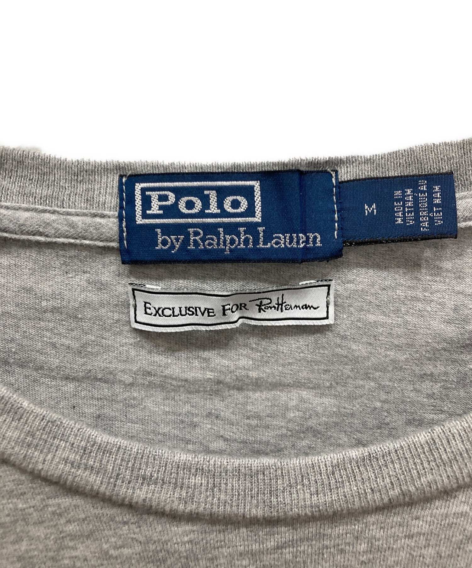 POLO RALPH LAUREN (ポロ・ラルフローレン) Ron Herman (ロンハーマン) 別注USAプリントTシャツ グレー サイズ:M