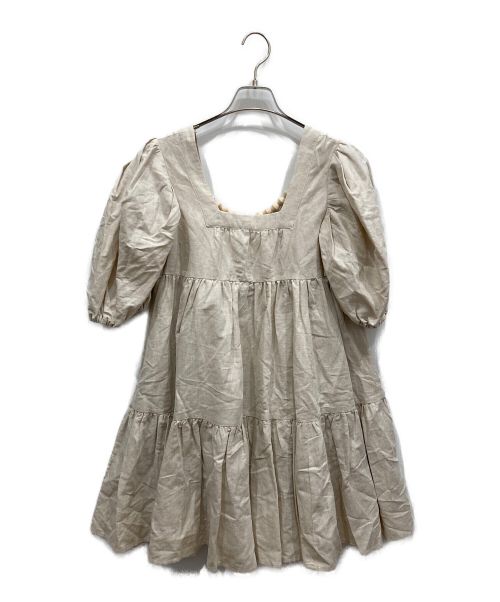 【中古・古着通販】ALEXIA STAM (アリシアスタン) Cotton Linen Tiered Short Dress コットンリネンティアード ショートドレス ベージュ サイズ:S｜ブランド・古着通販 トレファク公式【TREFAC FASHION】スマホサイト