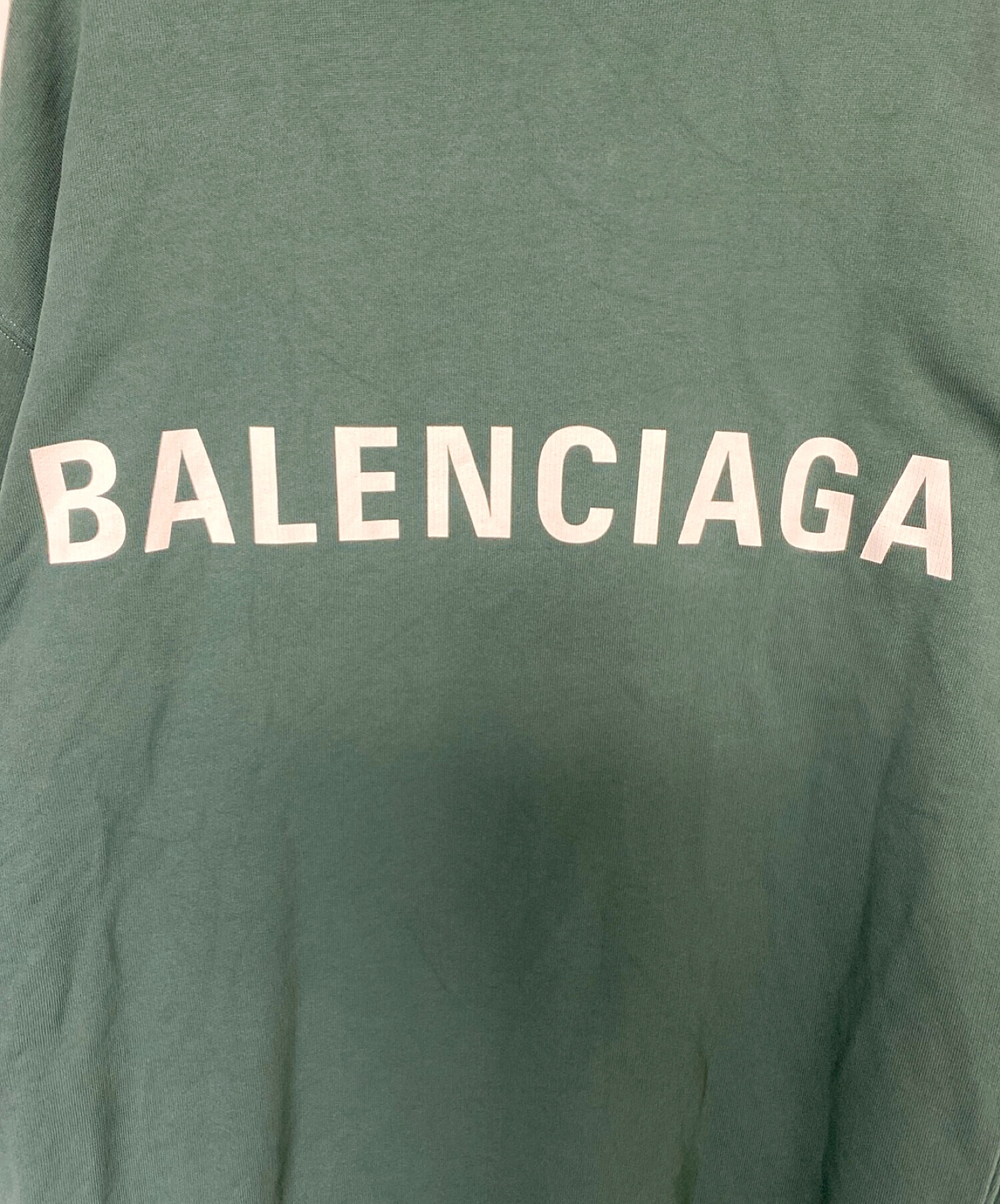 BALENCIAGA (バレンシアガ) バックロゴプリント オーバーサイズフーディー グリーン サイズ:XS