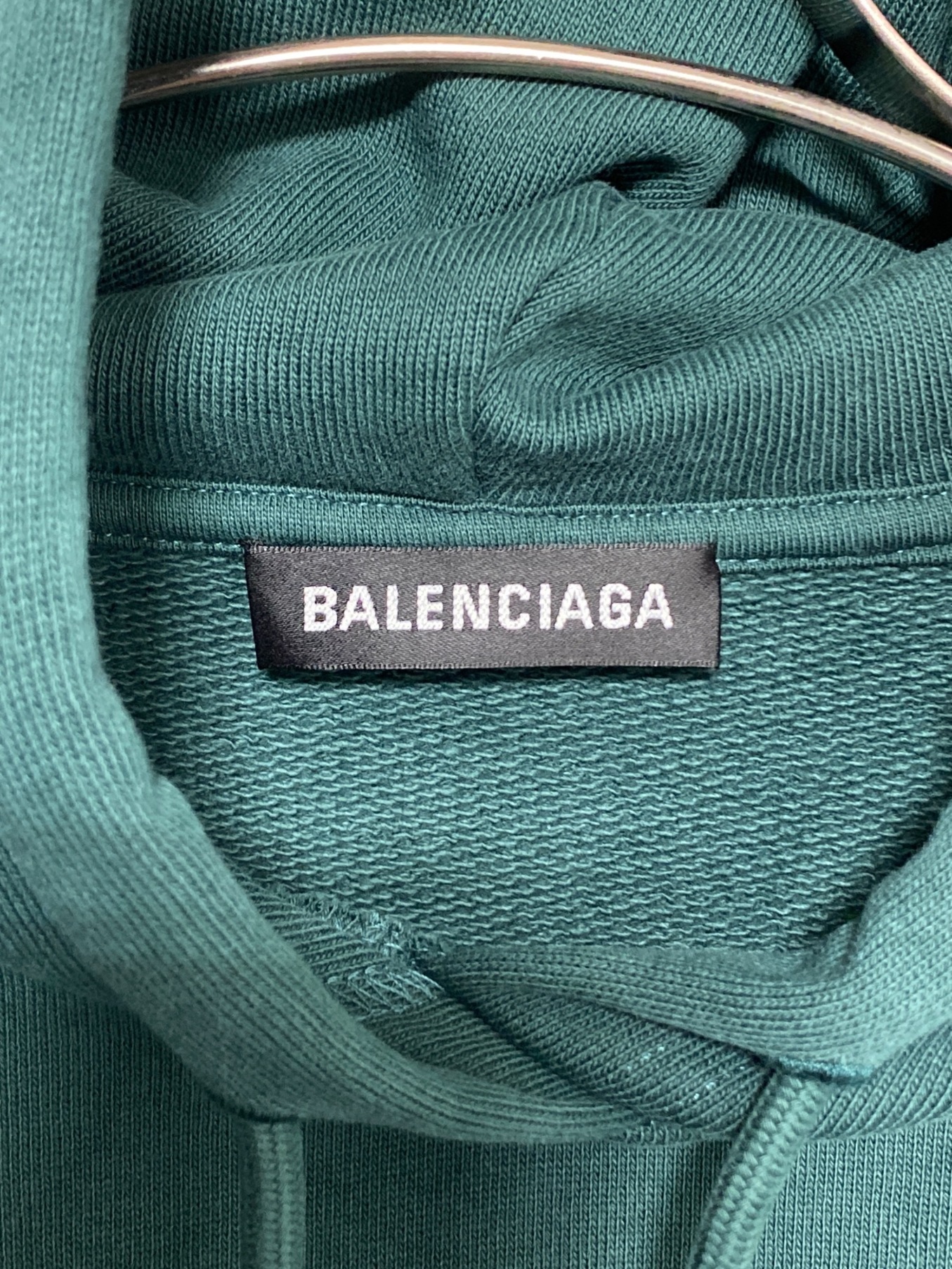 BALENCIAGA (バレンシアガ) バックロゴプリント オーバーサイズフーディー グリーン サイズ:XS