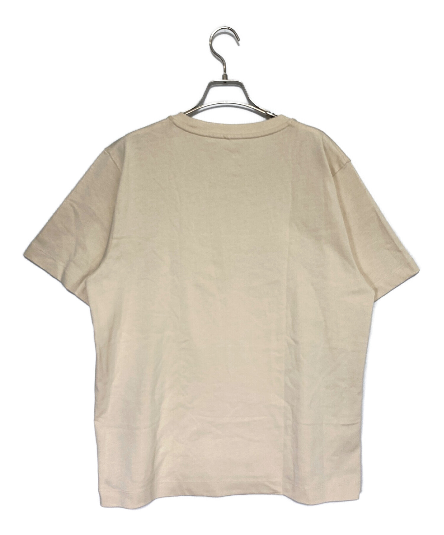 MARINE SERRE (マリーンセル) ロゴ刺繍クルーネックTシャツ ベージュ サイズ:SIZE L