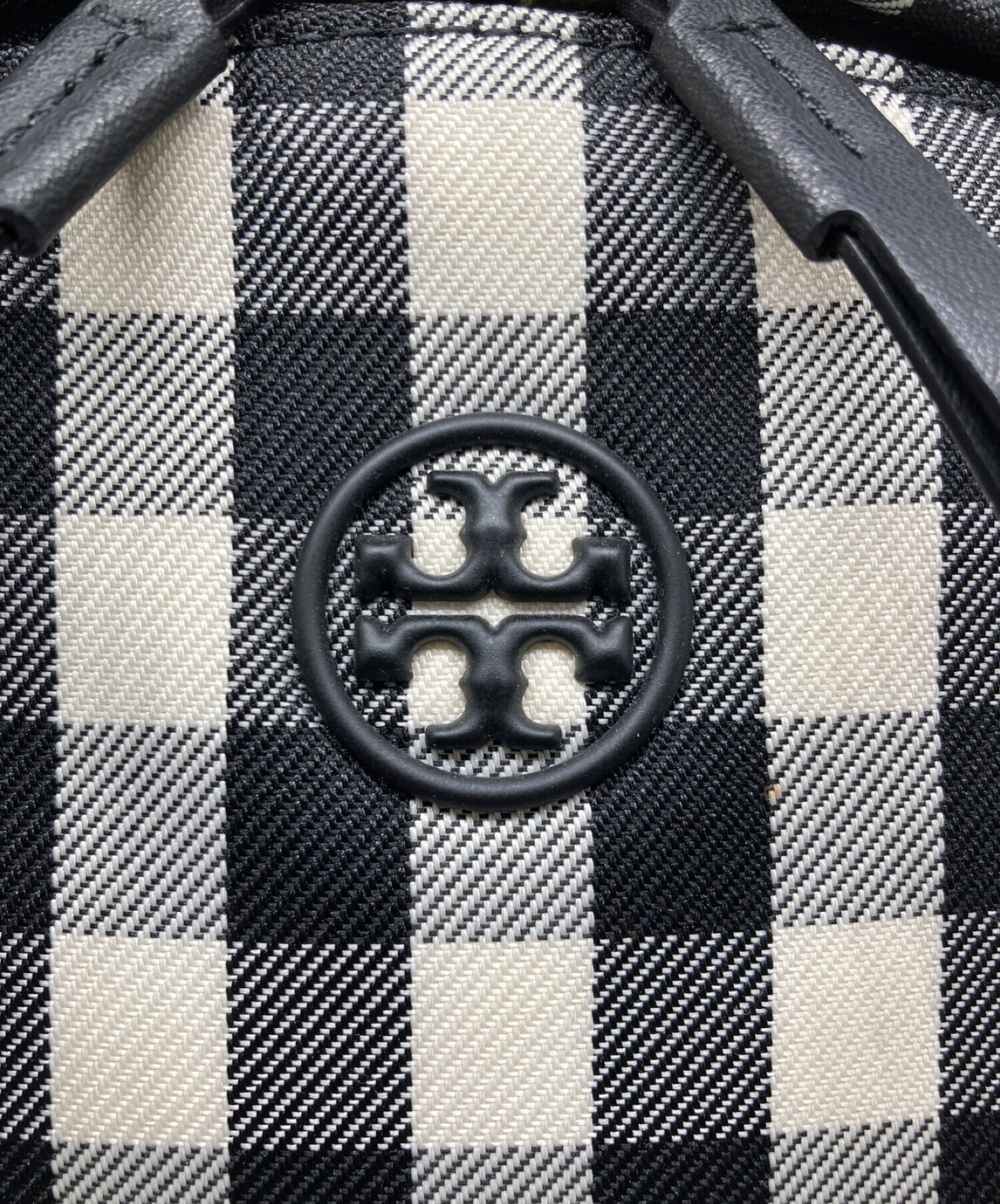 TORY BURCH (トリーバーチ) ギンガムチェックバックパック ブラック