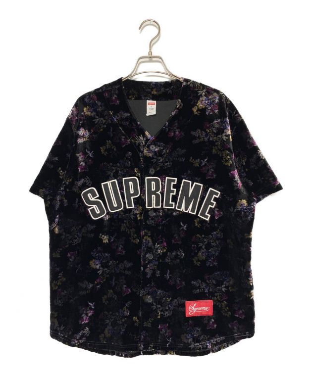 中古・古着通販】SUPREME (シュプリーム) Floral Velour Baseball Jersey ブラック×パープル  サイズ:S｜ブランド・古着通販 トレファク公式【TREFAC FASHION】スマホサイト