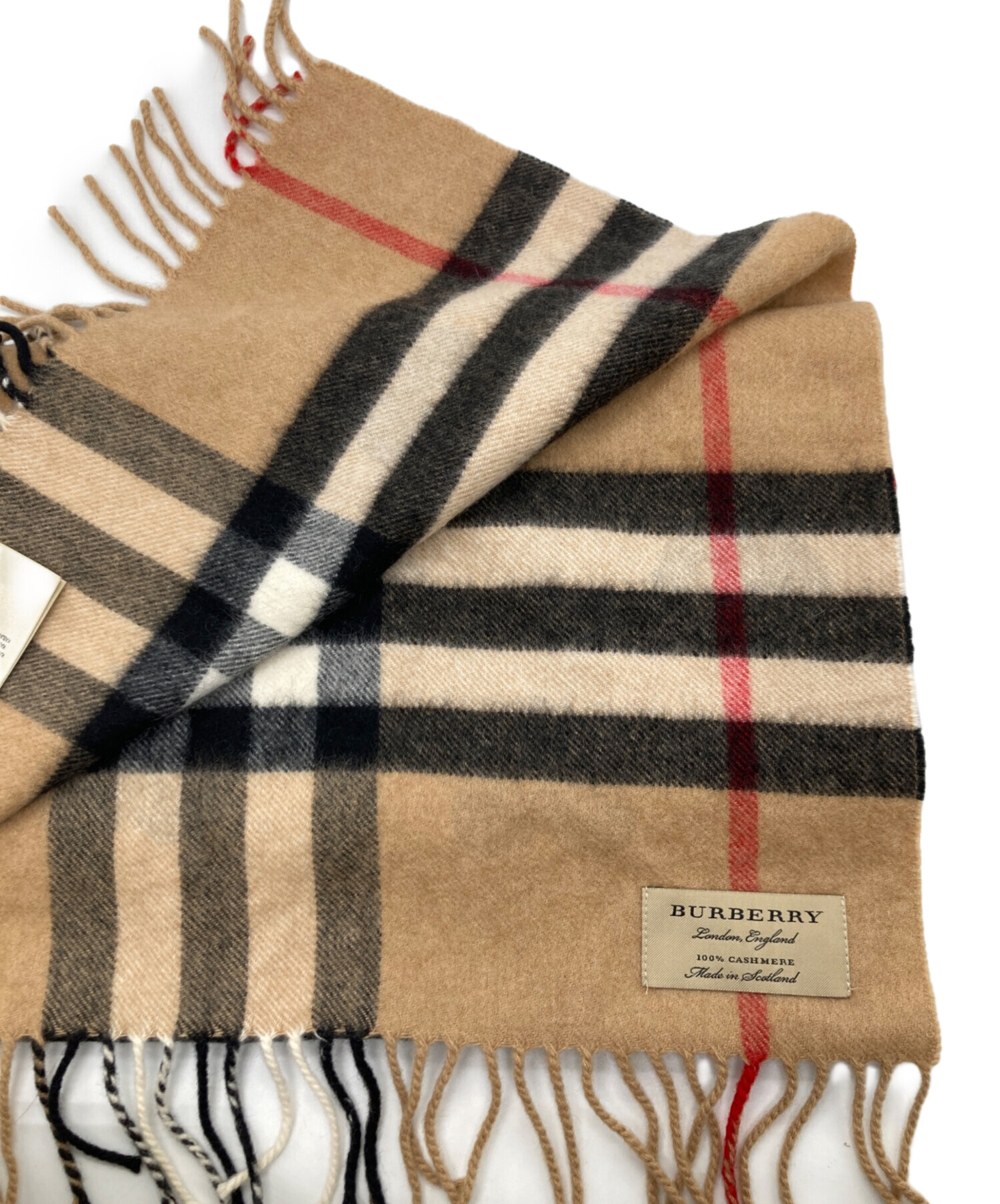 BURBERRY LONDON (バーバリーロンドン) ハートチェック柄カシミヤマフラー ベージュ