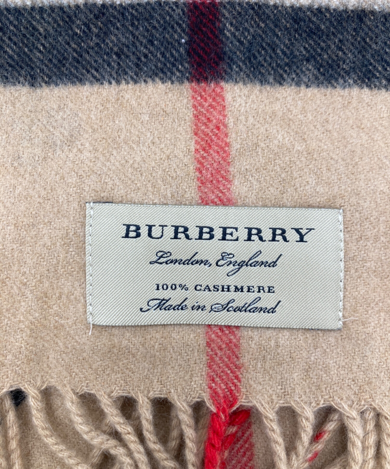 BURBERRY LONDON (バーバリーロンドン) ハートチェック柄カシミヤマフラー ベージュ