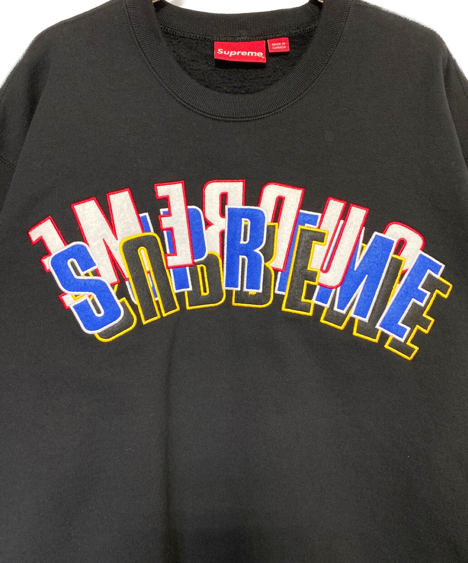 中古・古着通販】SUPREME (シュプリーム) Stacked Crewneck ブラック サイズ:M｜ブランド・古着通販  トレファク公式【TREFAC FASHION】スマホサイト